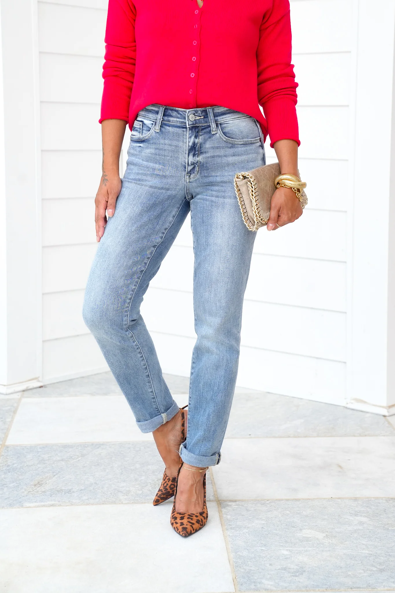 Judy Blue Work From Home Mid Rise Bleach Washed Boyfriends - Image 6