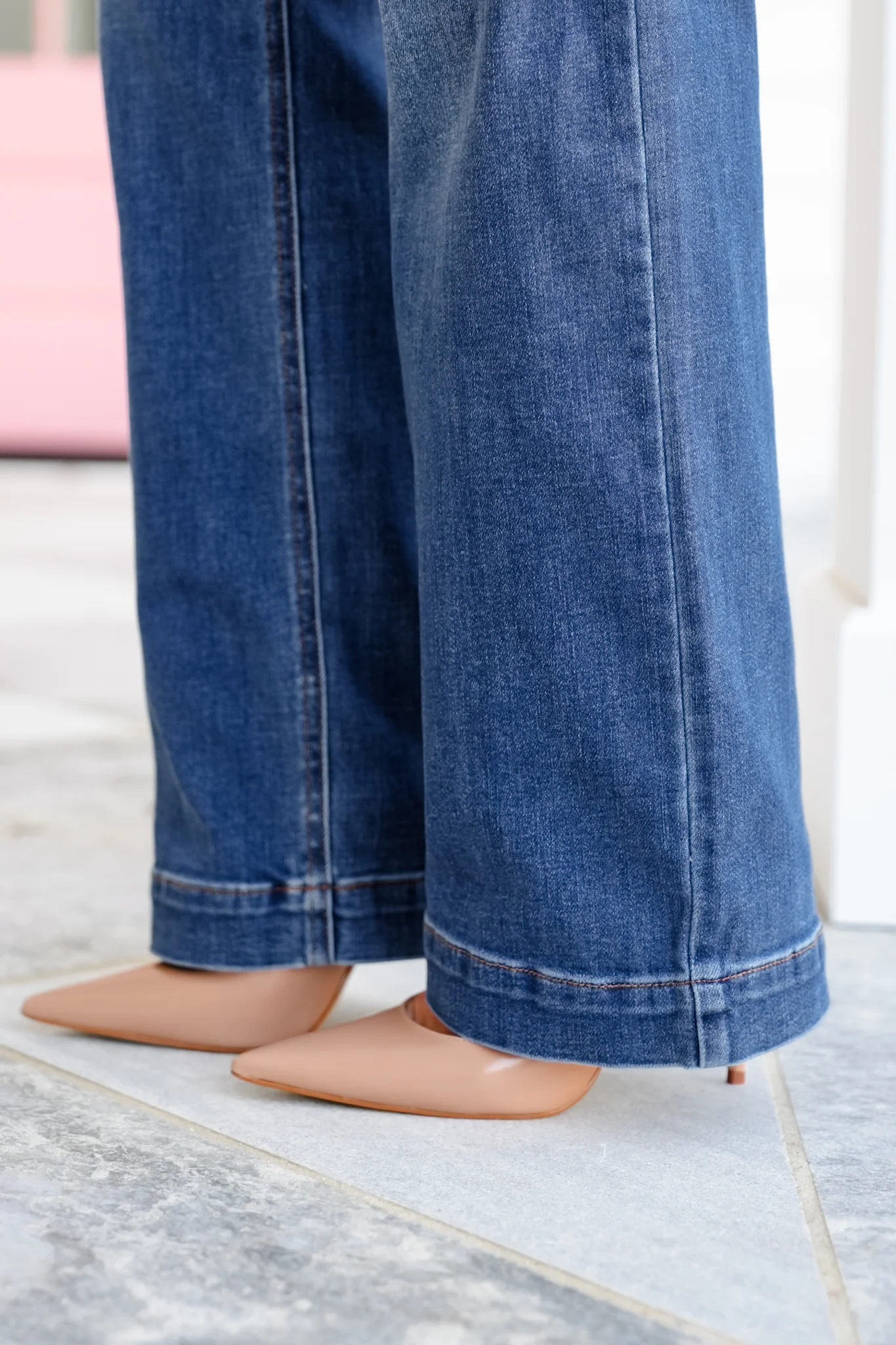 Restock! Judy Blue Anytime Anyplace Medium Wash High Waisted Double Button Wide Leg Jeans - Image 9