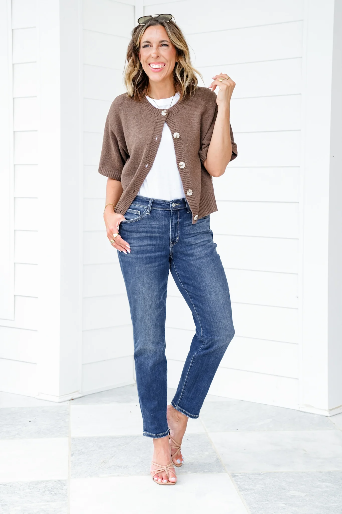 Restock! Judy Blue My Favorite Boyfriend Mid-Rise Dark Wash Non Distressed Cuffed Boyfriend Jeans - Image 5