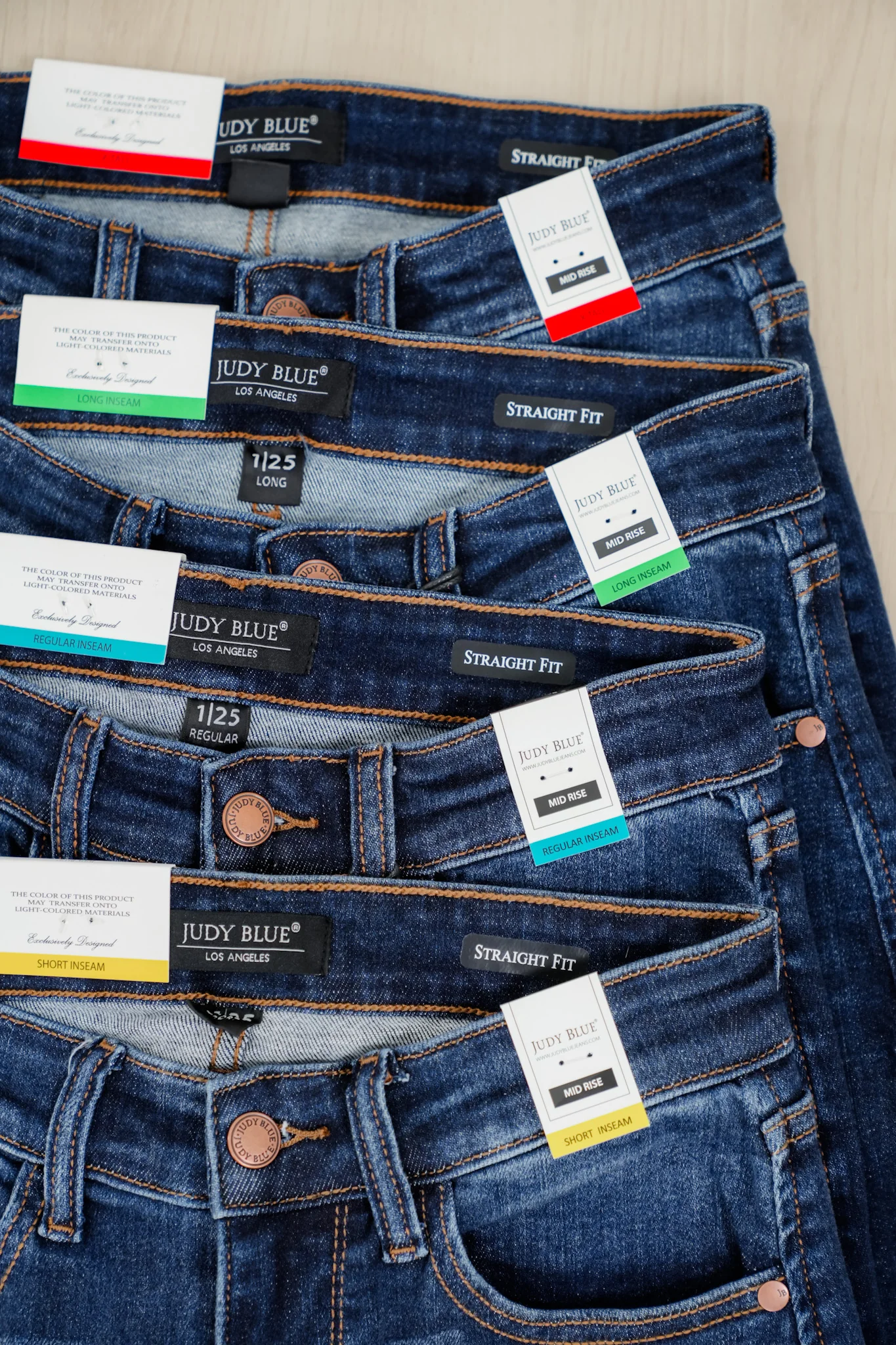 Judy Blue Multi Inseam Mid Rise Dark Wash Straight Leg Jeans - Image 12