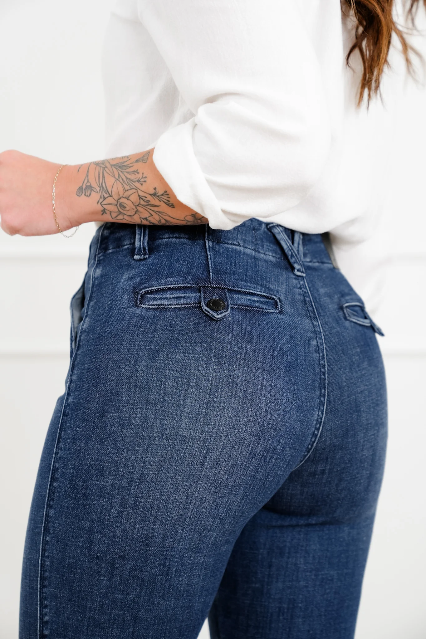 Judy Blue The Sutton Mid Rise Dark Wash Tummy Control Bootcut Trouser Jeans - Image 11