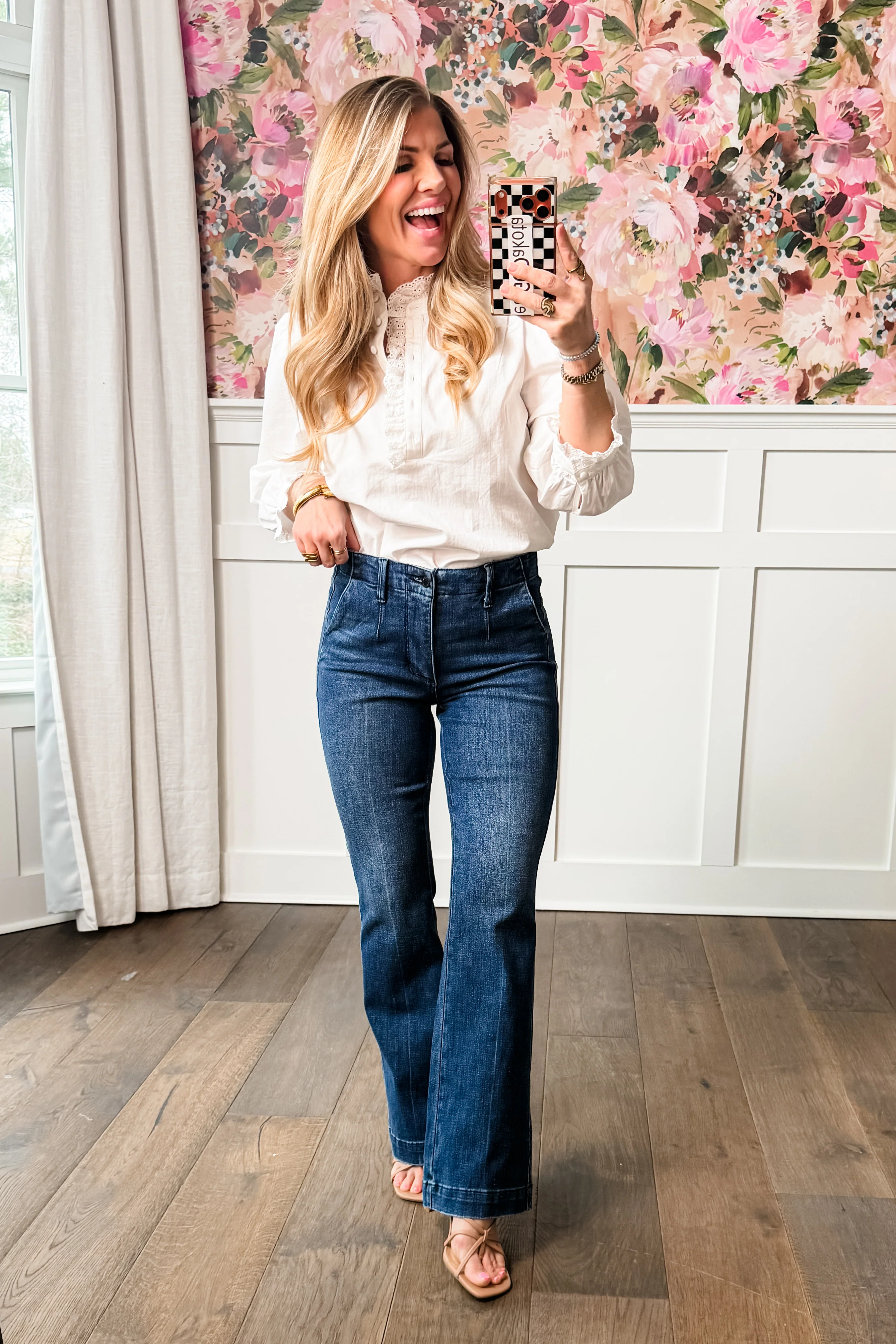 Judy Blue The Sutton Mid Rise Dark Wash Tummy Control Bootcut Trouser Jeans - Image 3