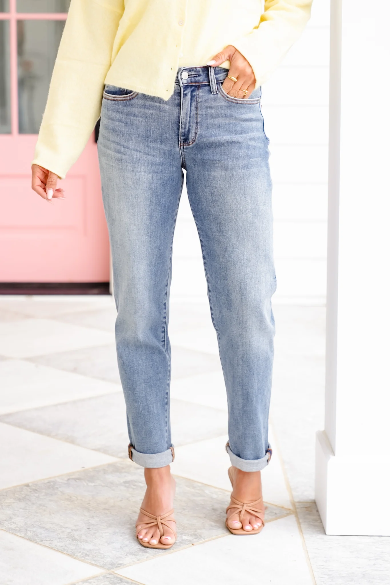 Judy Blue Mid Rise Medium Wash Boyfriend Jeans - Image 20