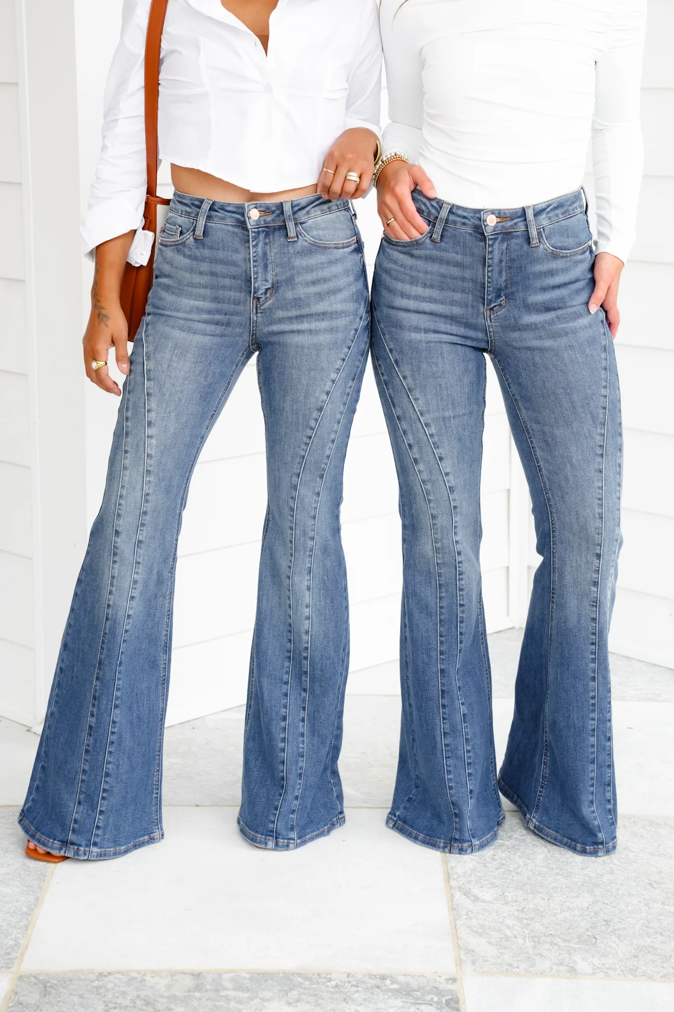 Restock! Judy Blue Golden Hour Mid Rise Flare Jeans with Double Angular Seam - Image 2