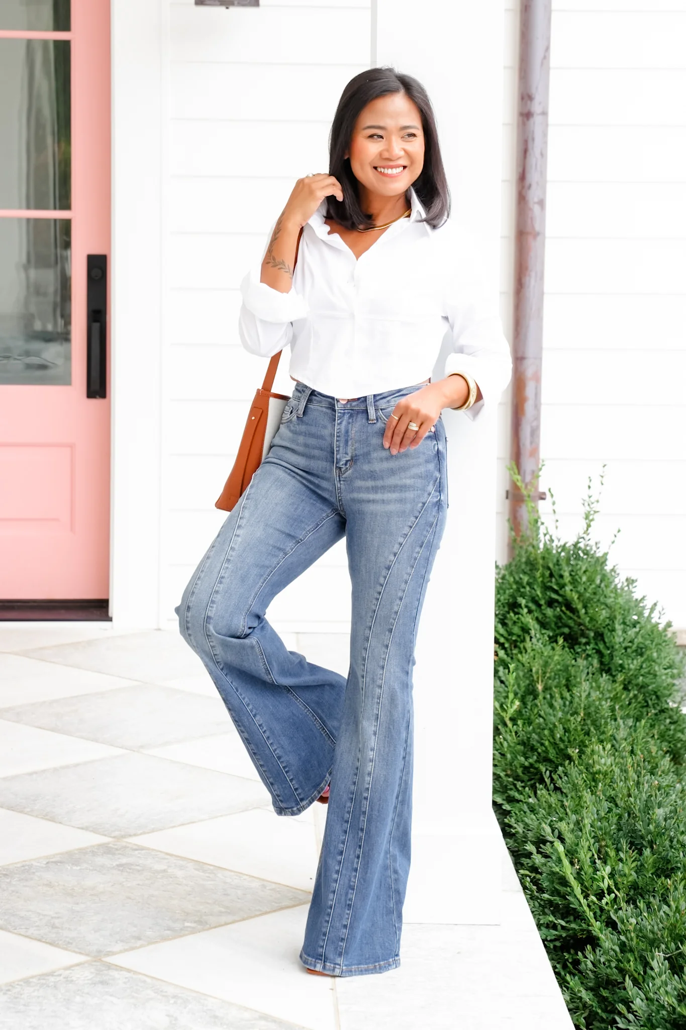 Restock! Judy Blue Golden Hour Mid Rise Flare Jeans with Double Angular Seam - Image 5