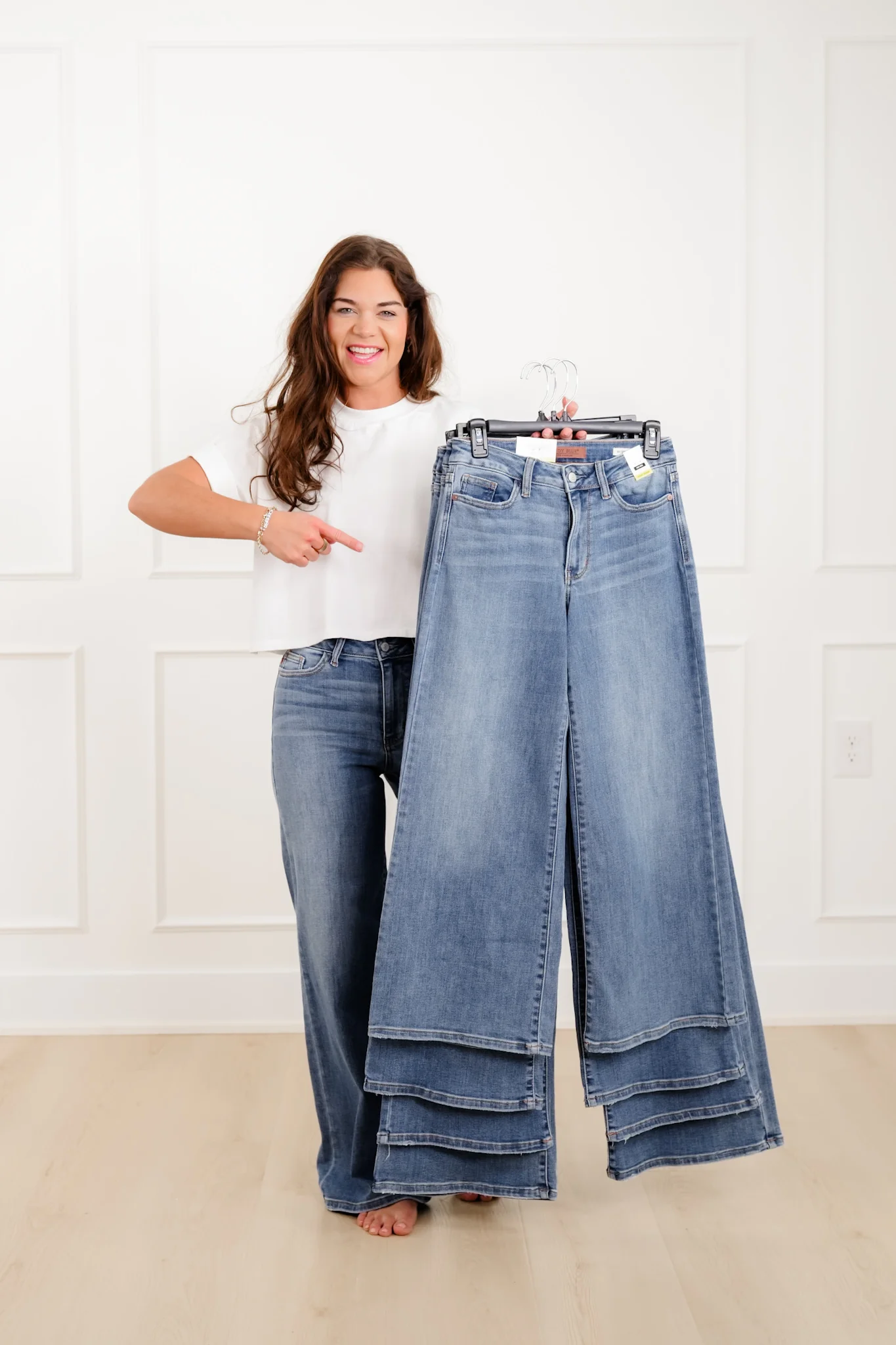Judy Blue "The Lola" Multiple Inseam Medium Wash Retro Wide Leg Jeans - Image 2