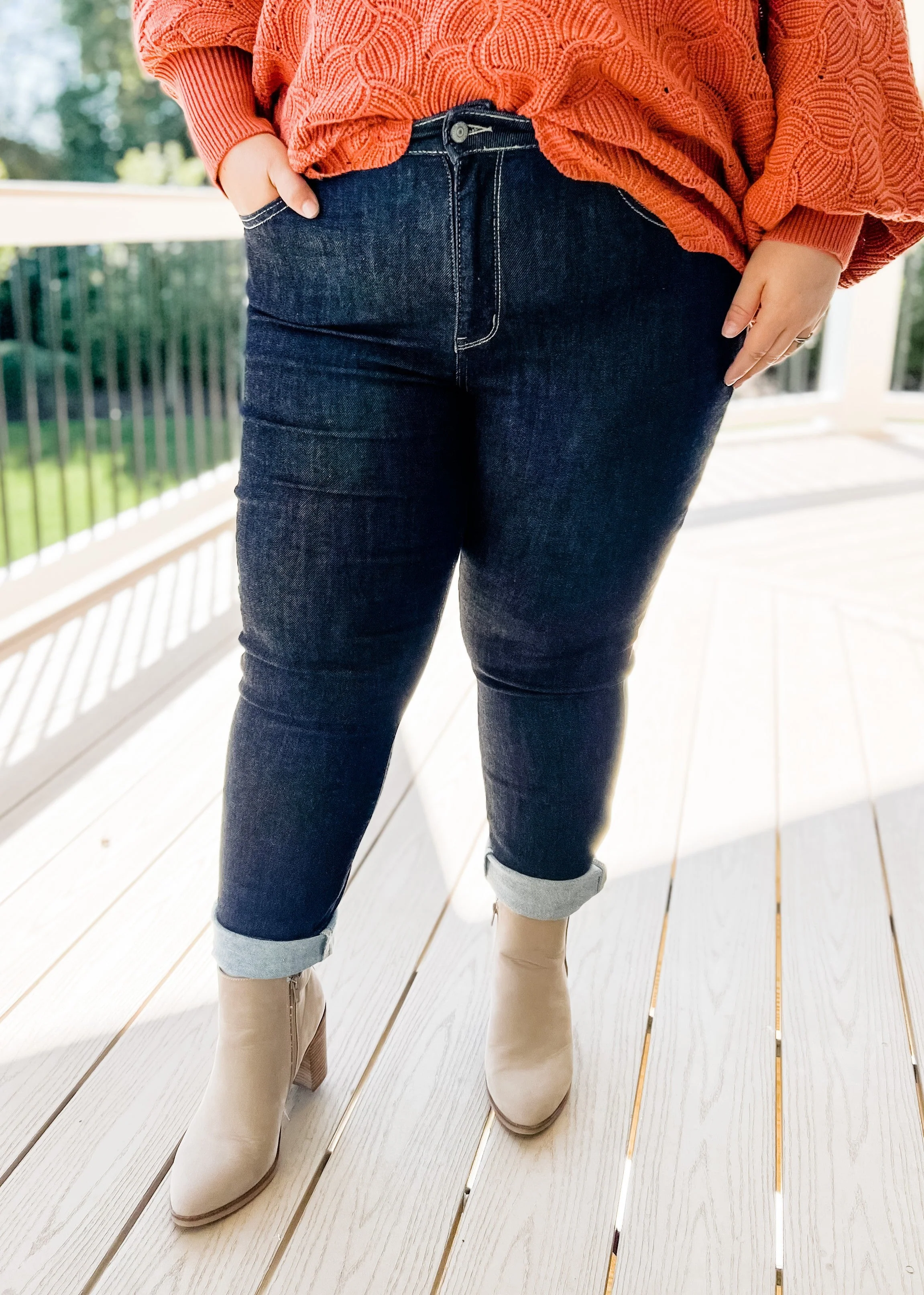 Judy Blue MidNight Dark Wash Rinse Mom Jeans - Image 6