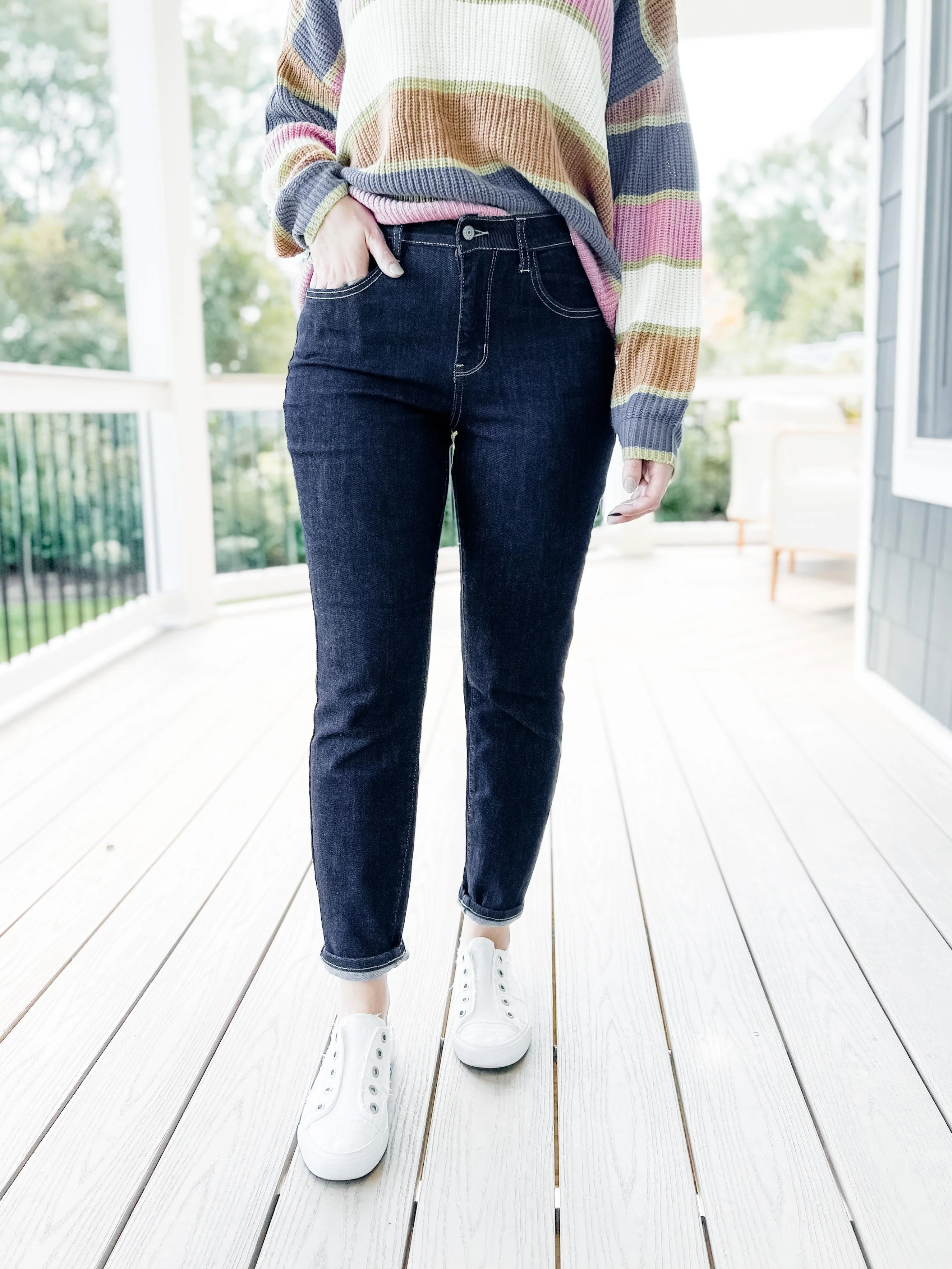 Judy Blue MidNight Dark Wash Rinse Mom Jeans - Image 7