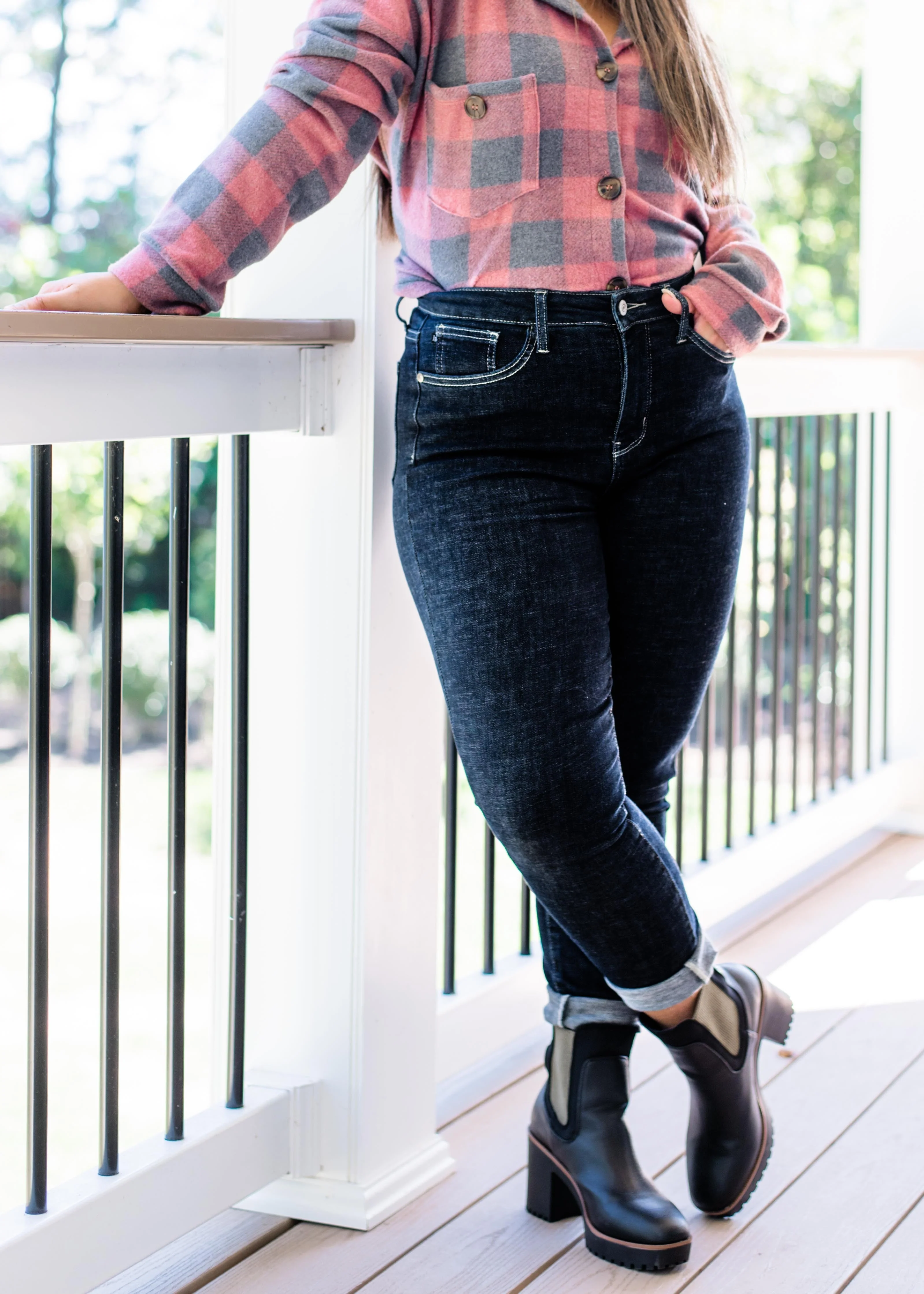 Judy Blue Tummy Control Suck it up Buttercup Dark Wash Skinny Jeans - Image 15