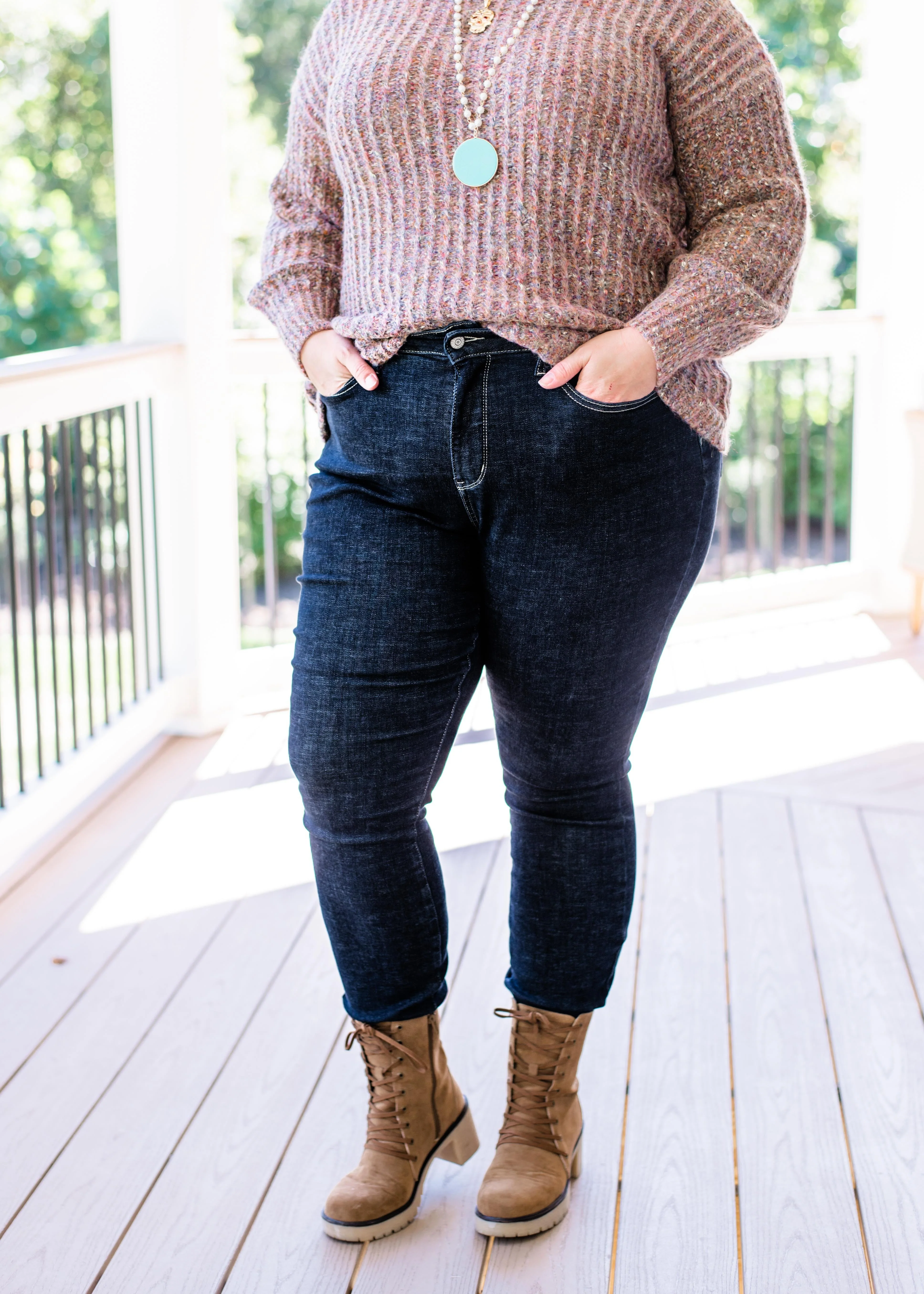 Judy Blue Tummy Control Suck it up Buttercup Dark Wash Skinny Jeans - Image 19