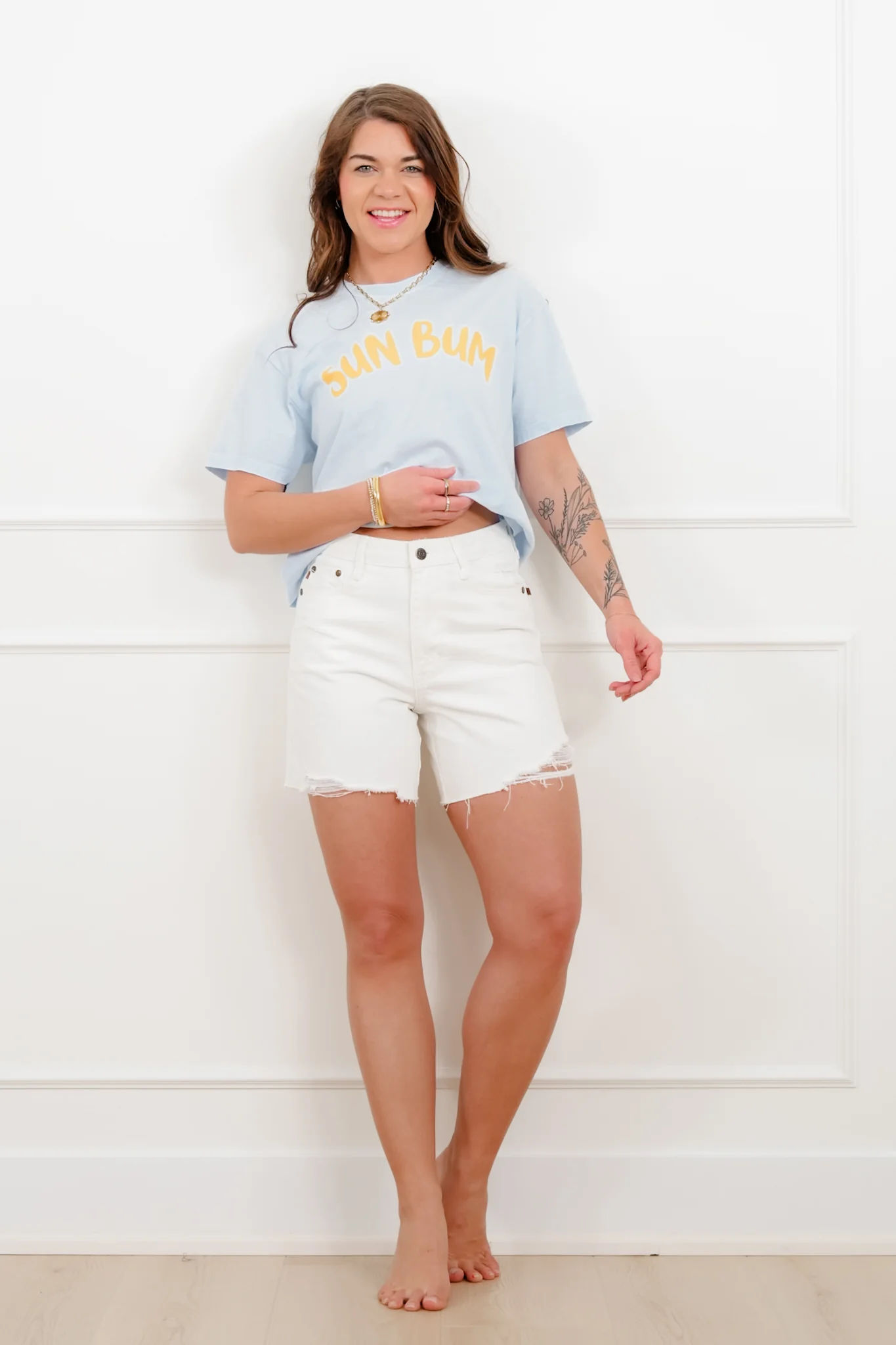 Judy Blue White Rigid Magic Dad Shorts with Cell Phone Pocket - Image 7