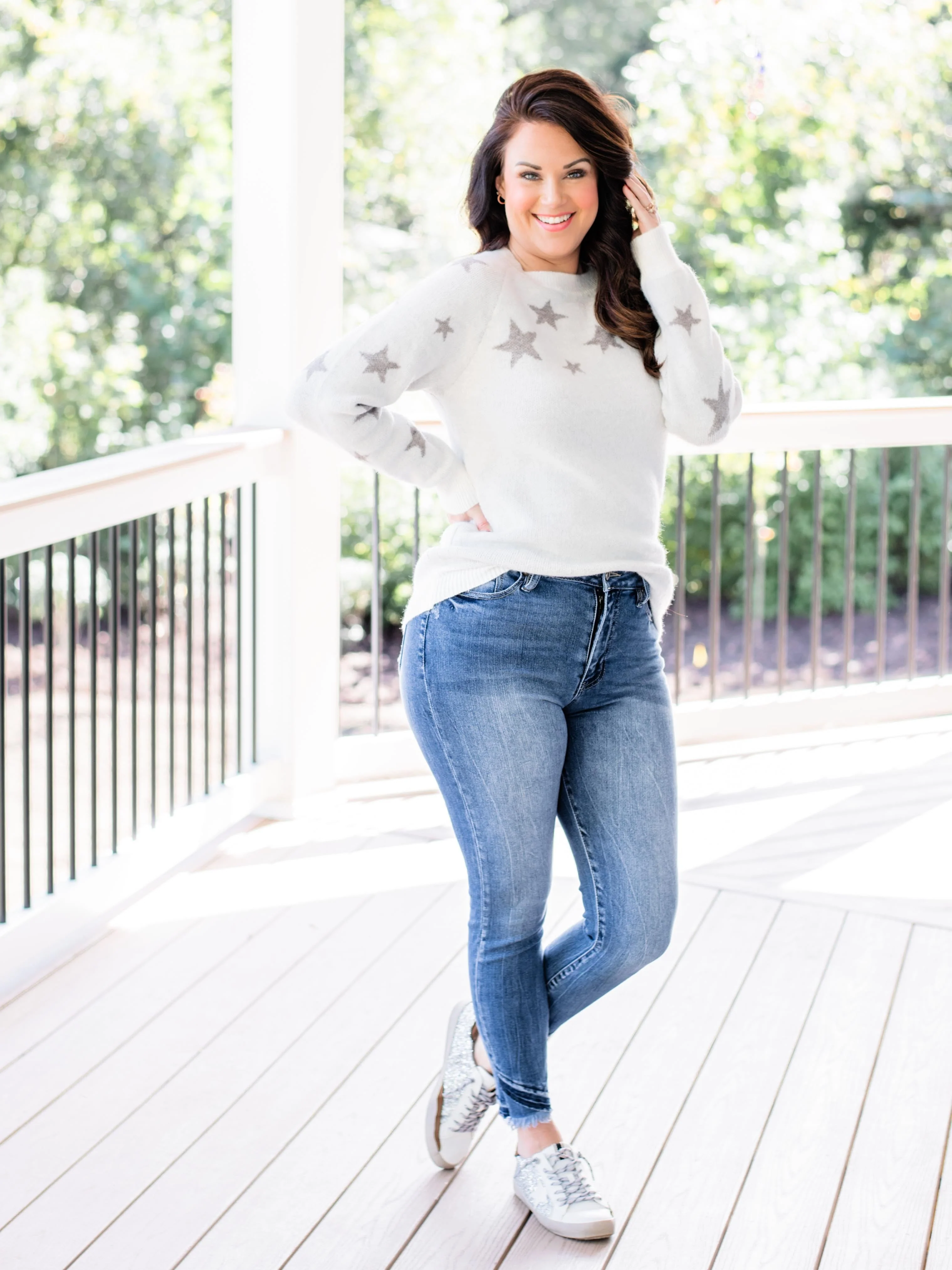 KanCan Medium Wash Skinny Jeans with Hem Detail - Image 3