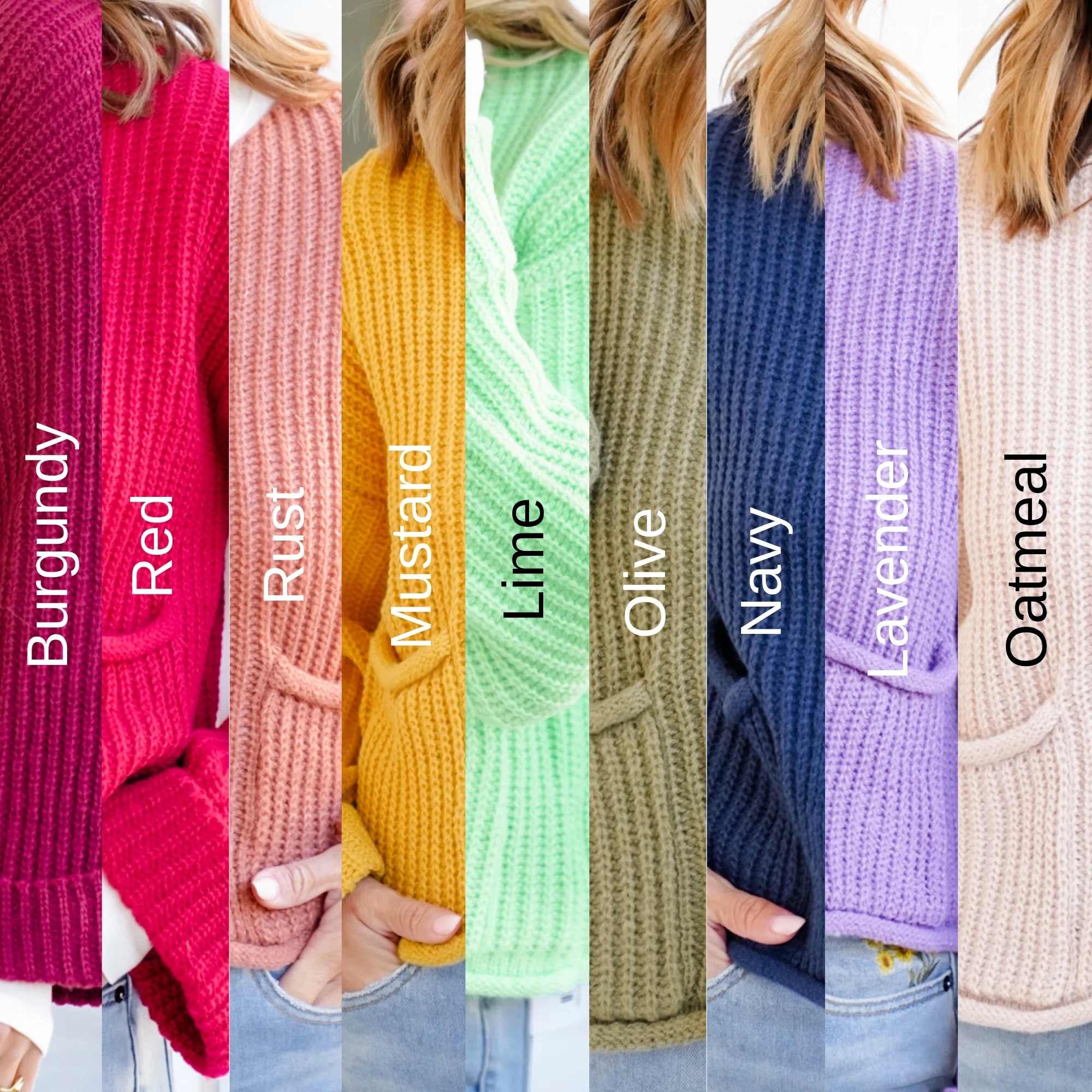 Knit Long Cuff Sleeve Gold Button Down Cardigan - Image 17