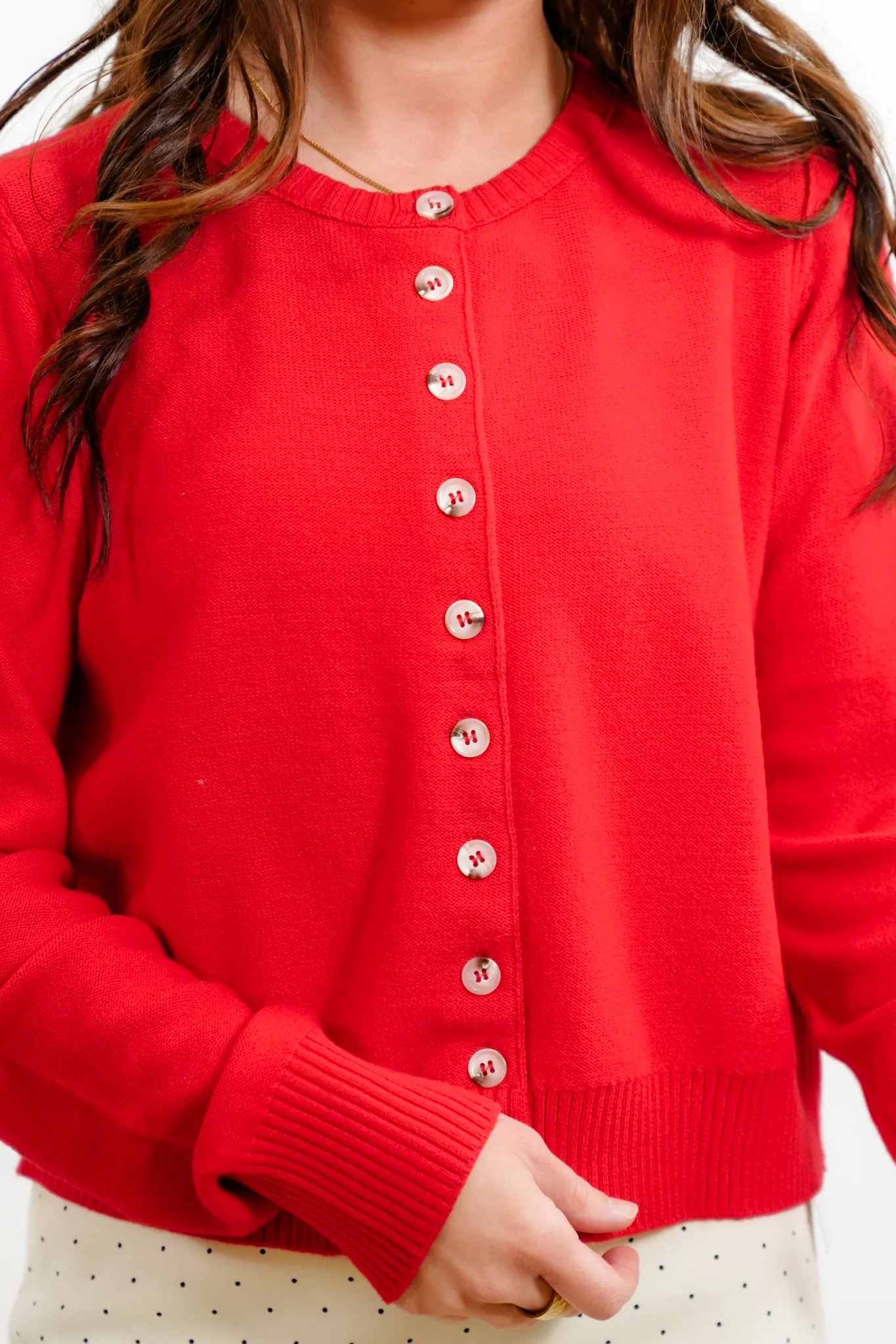 Knit Long Sleeve Button Down Cardigan - Image 10