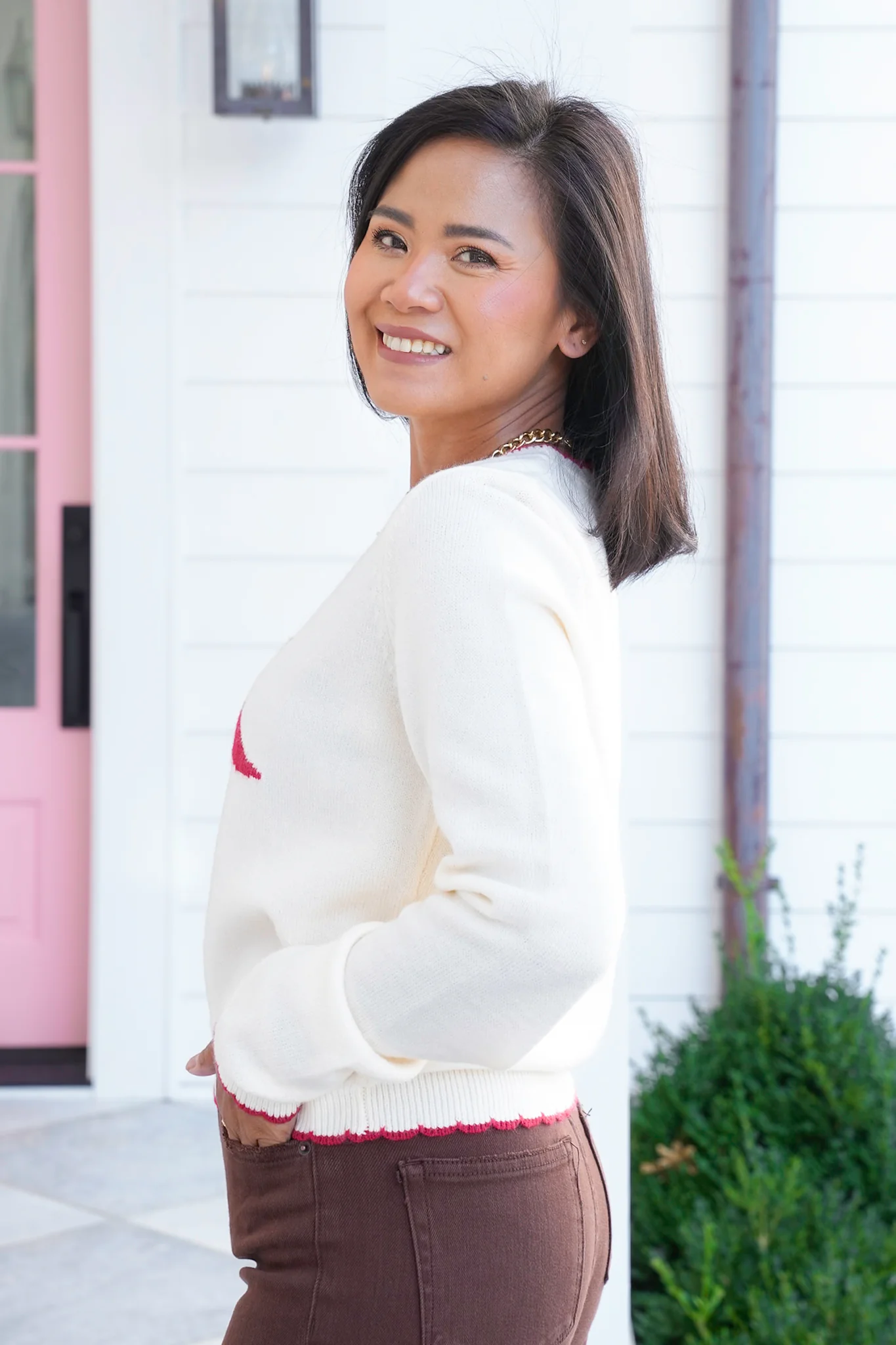Long Sleeve Chili Pepper Knit Sweater - Image 3