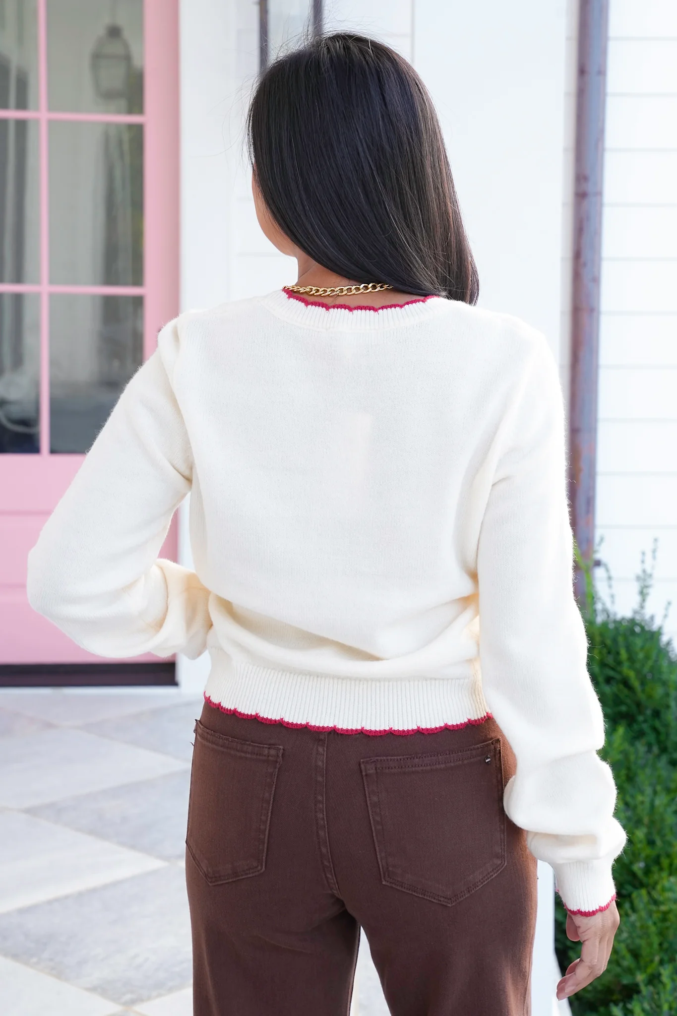 Long Sleeve Chili Pepper Knit Sweater - Image 4