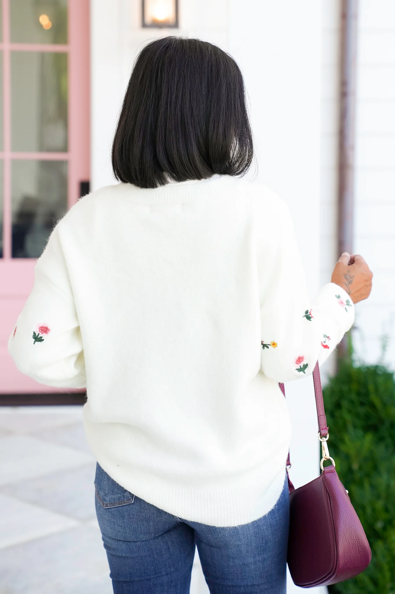 Restock! Floral Embroidery Long Sleeve Knit Sweater - Image 5