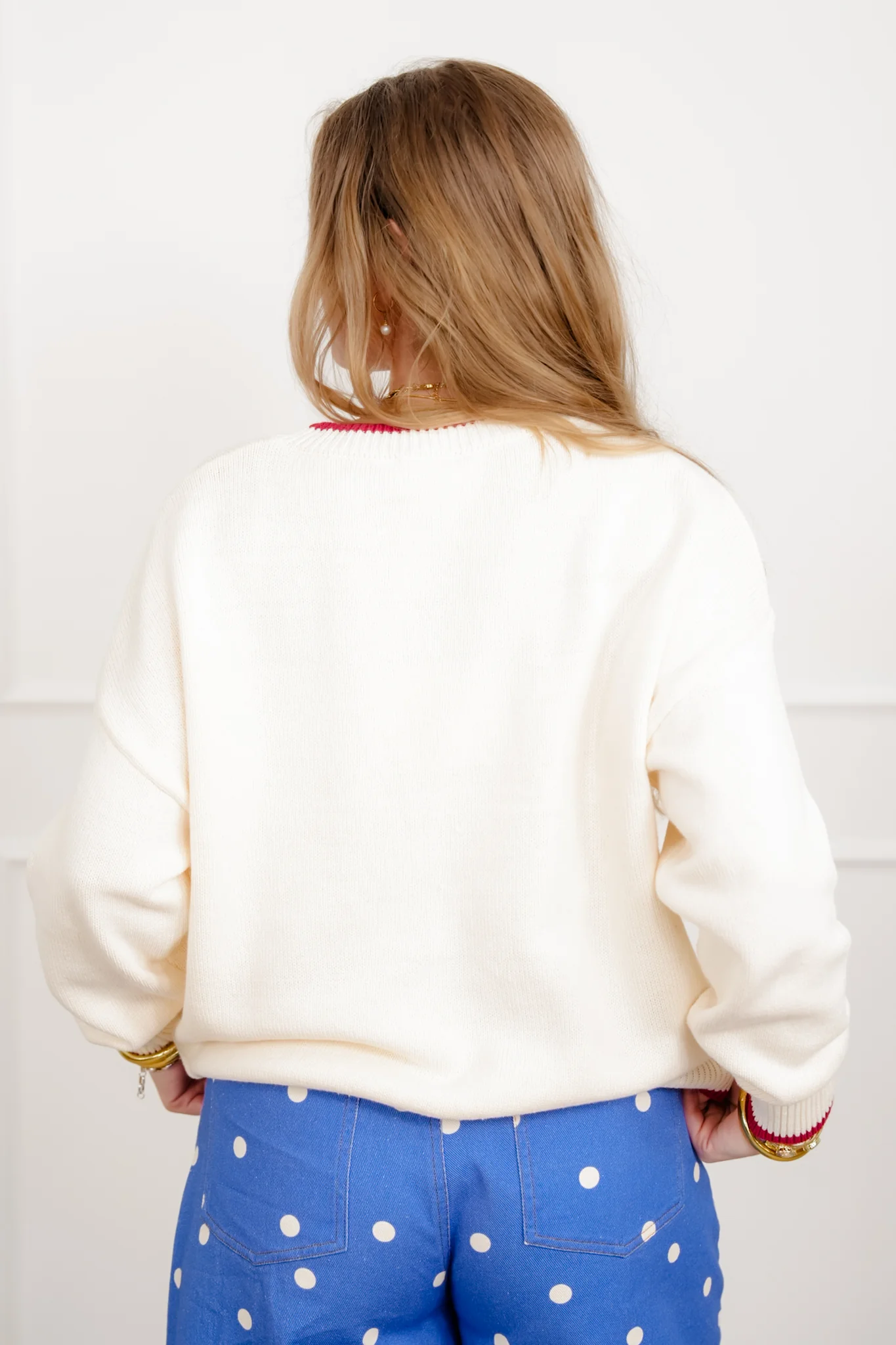 Knit Long Sleeve "USA" Crew Neck Sweater - Image 4