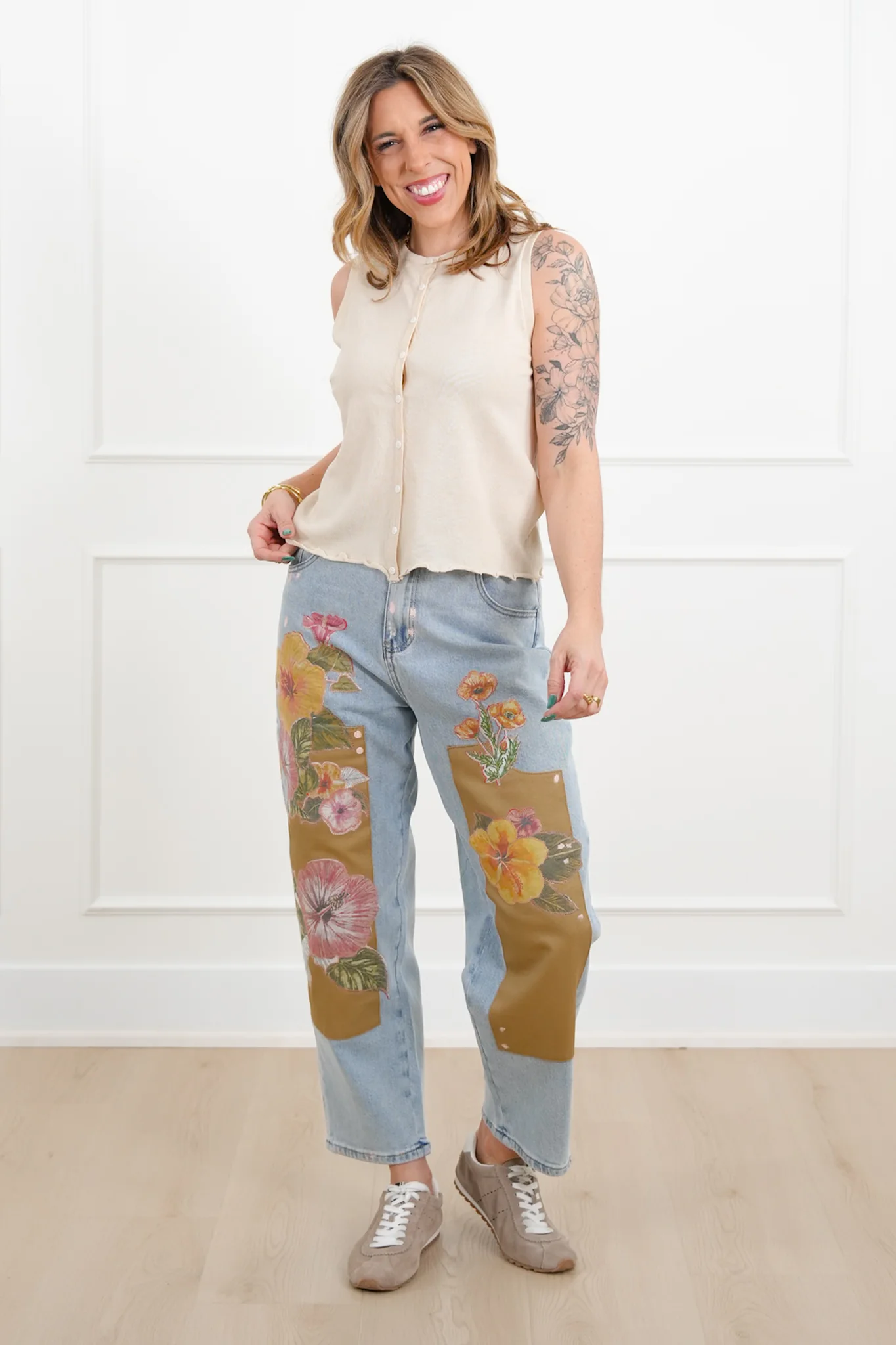 Knit Sleeveless Button Down Top - Image 8