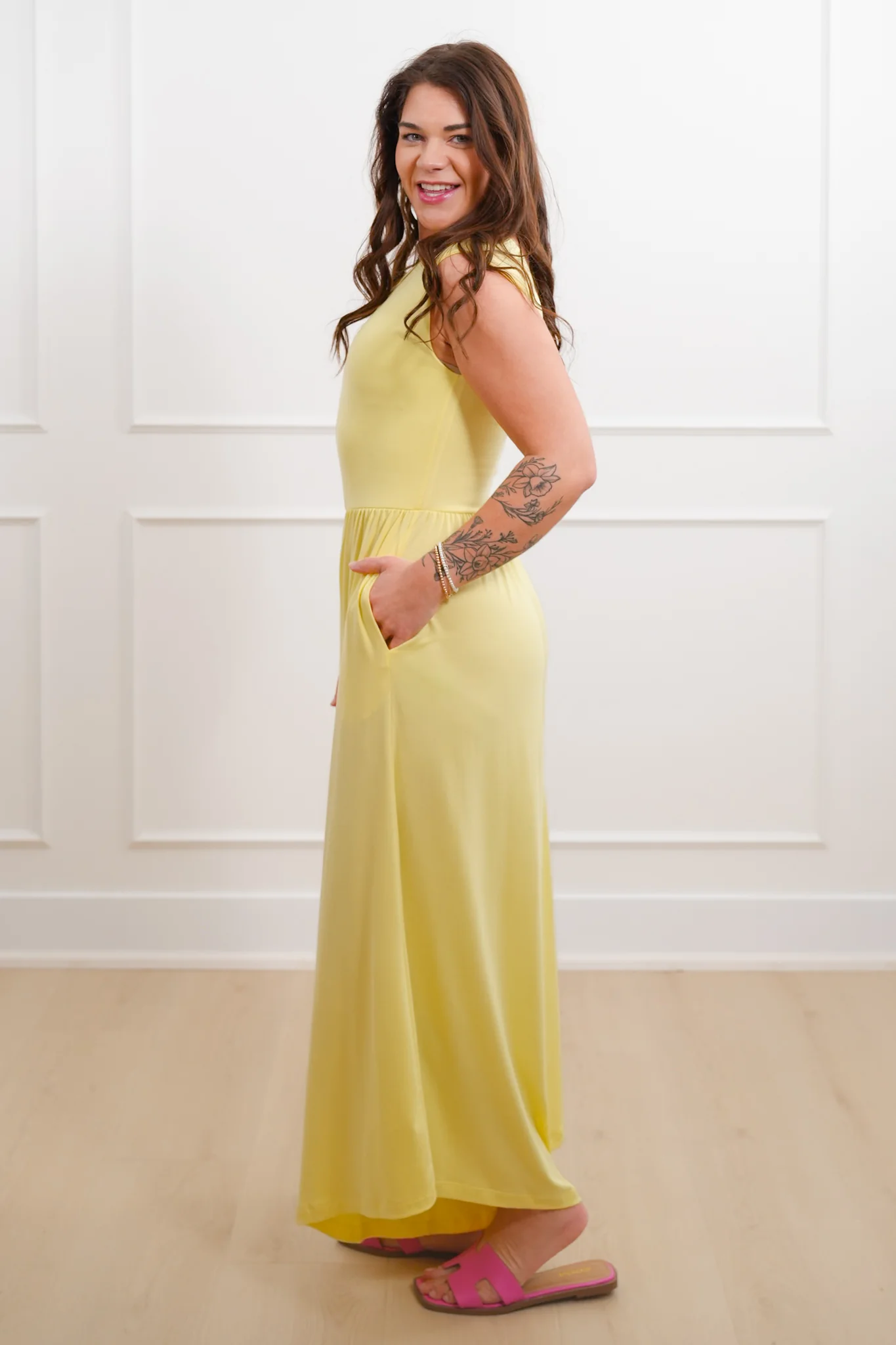 Knit Sleeveless Open Back Wide Leg Jumpsuit - Image 4