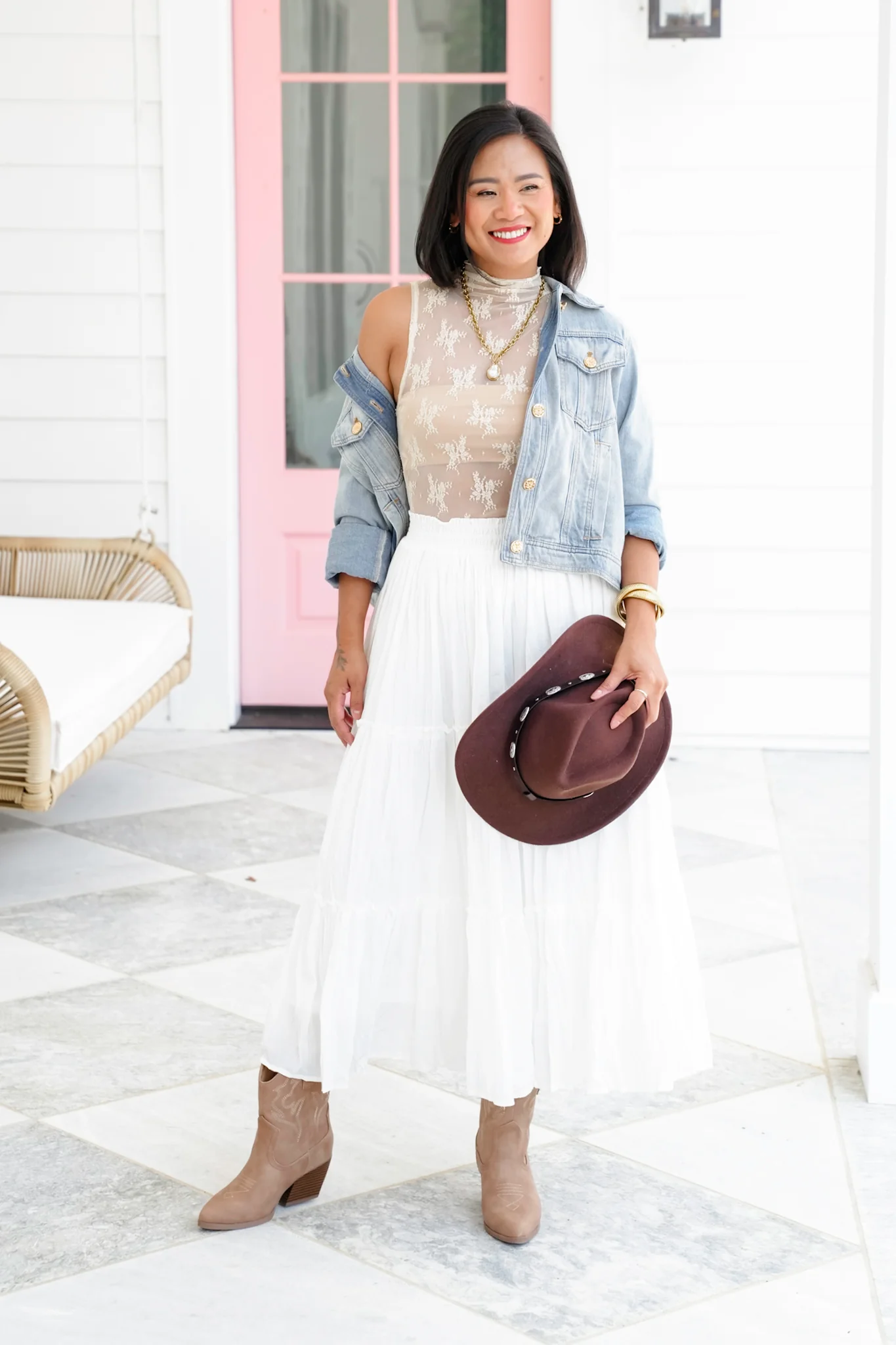 Lace Sleeveless Mock Neck Top - Image 10