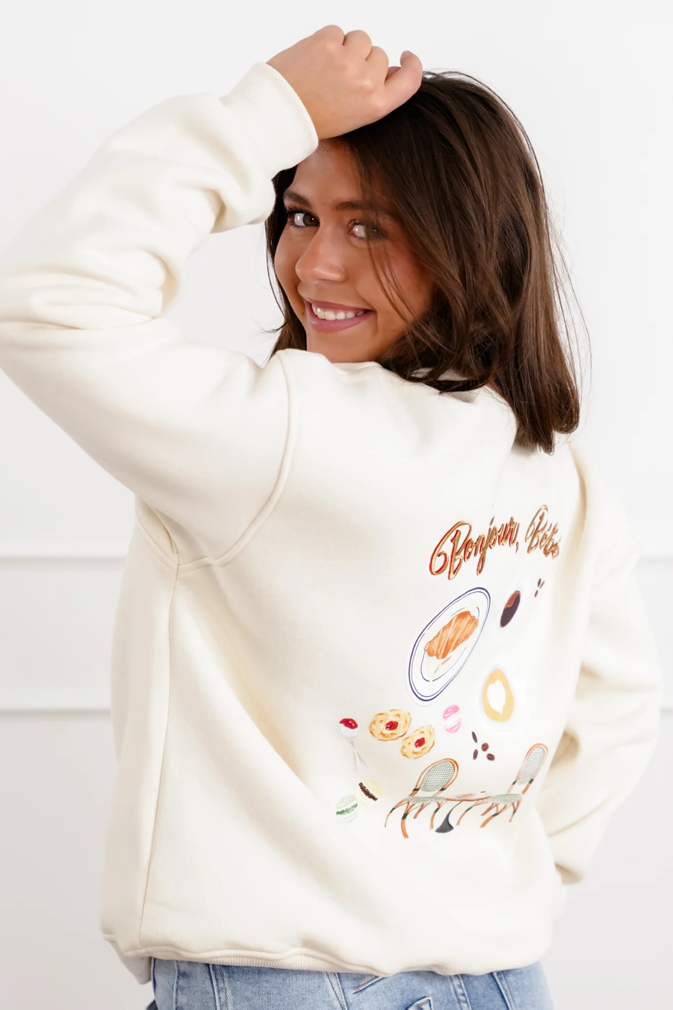 Long Sleeve "Bonjour Bebe" Pullover Sweatshirts - Image 2
