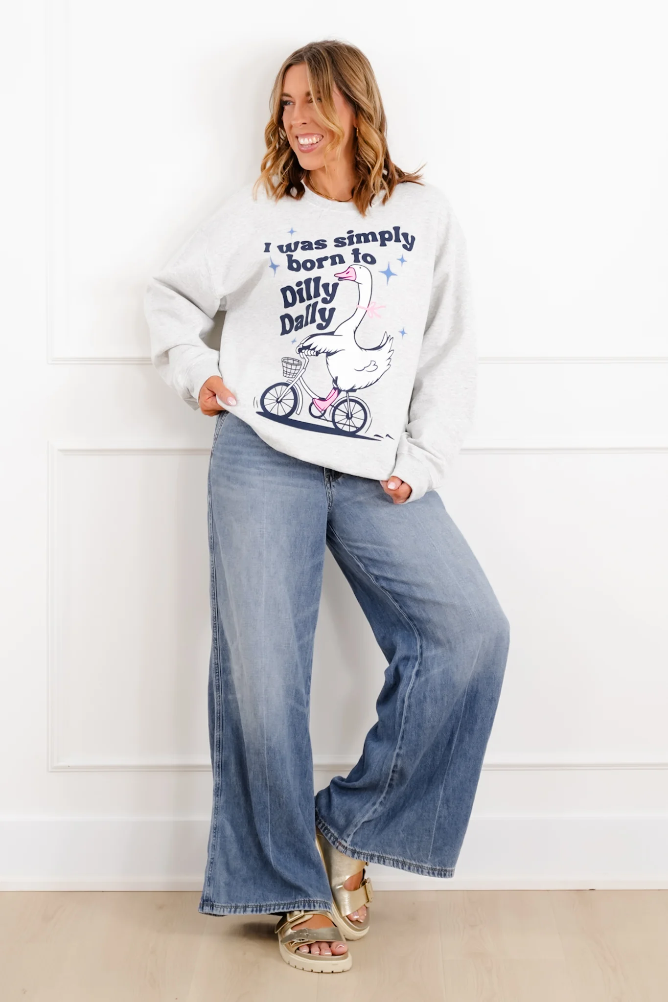 Restock! Long Sleeve "Born To Dilly Dally" Pullover Sweatshirt - Image 2