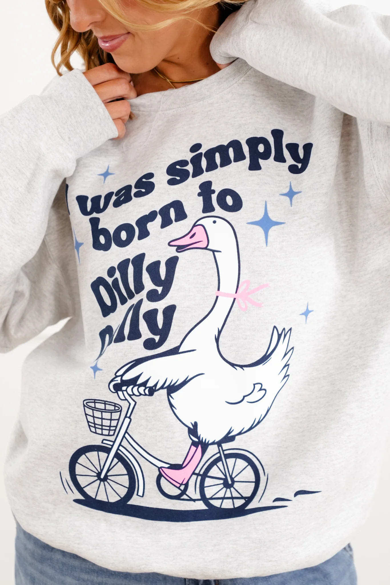 Restock! Long Sleeve "Born To Dilly Dally" Pullover Sweatshirt - Image 3
