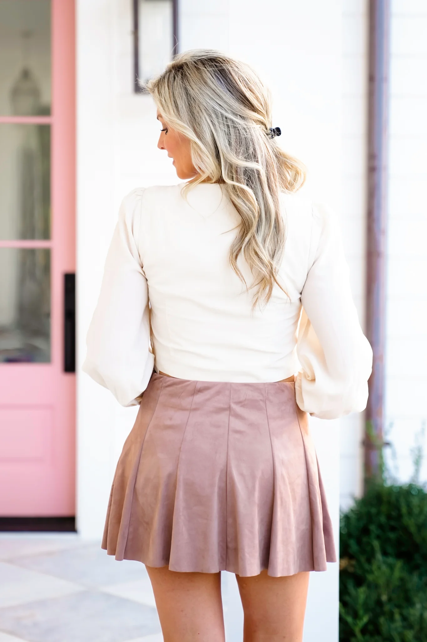 Long Sleeve Button Down Crop Top - Image 4