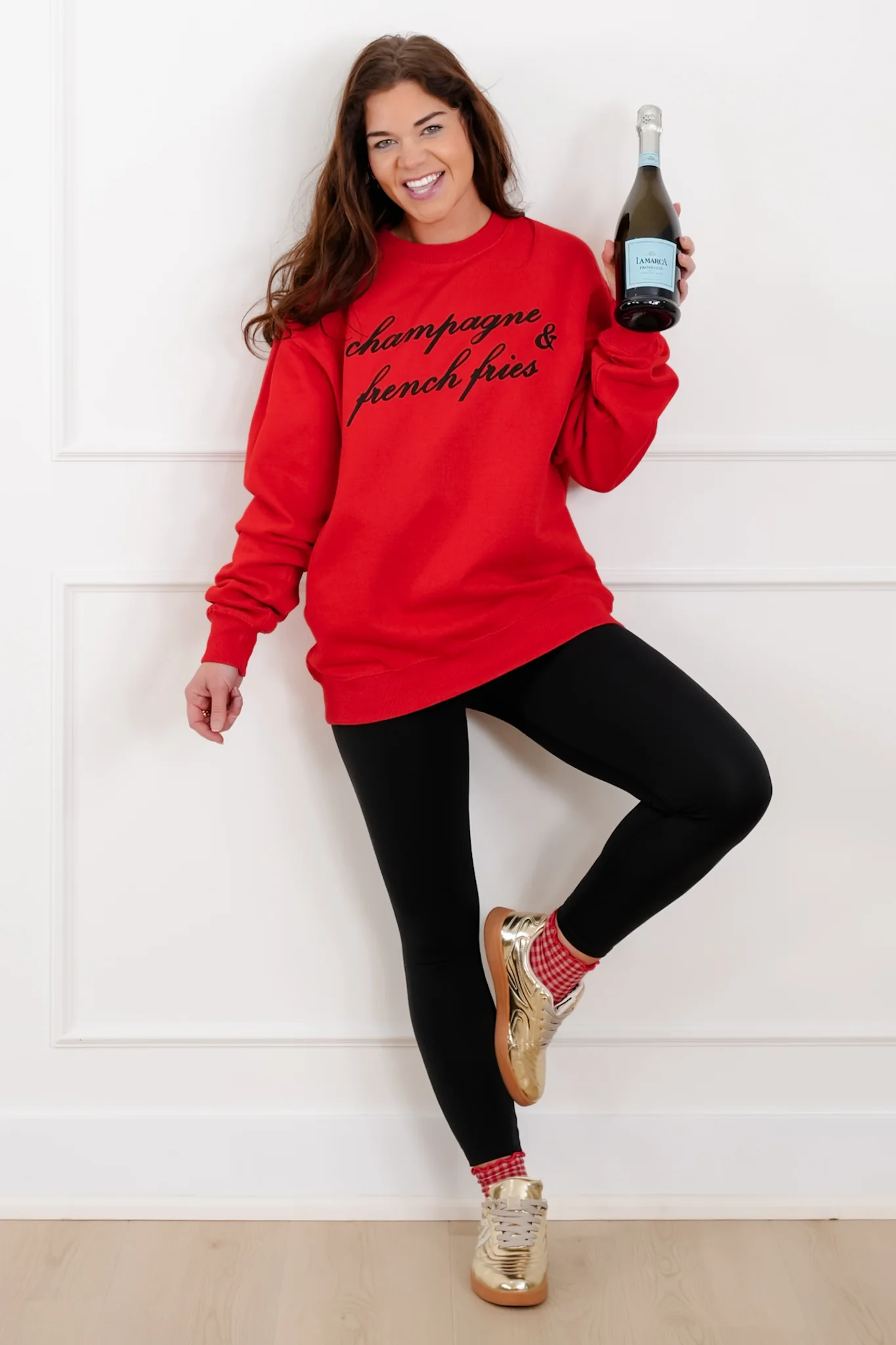 Long Sleeve "Champagne & French Fries" Graphic Sweatshirt - Image 3