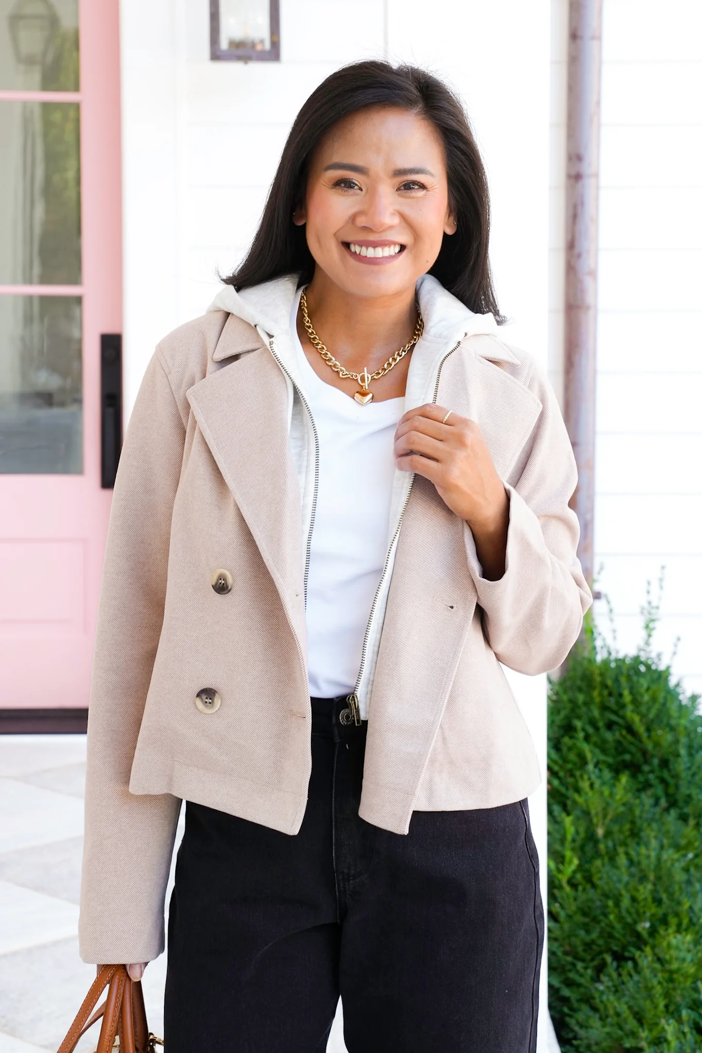 Long Sleeve Double Breasted Layered Jacket - Image 11