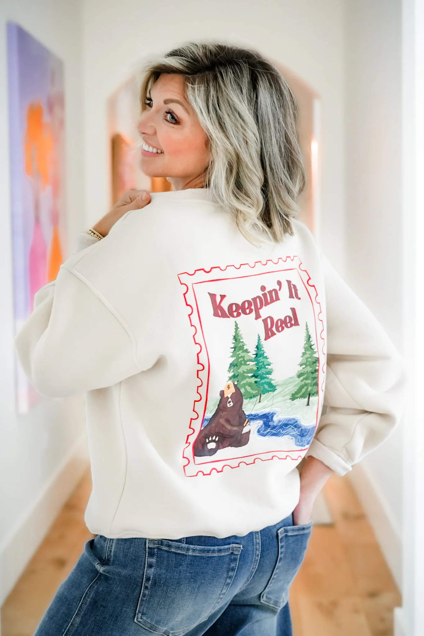 Long Sleeve "Keepin It Reel" Graphic Sweatshirt - Image 4