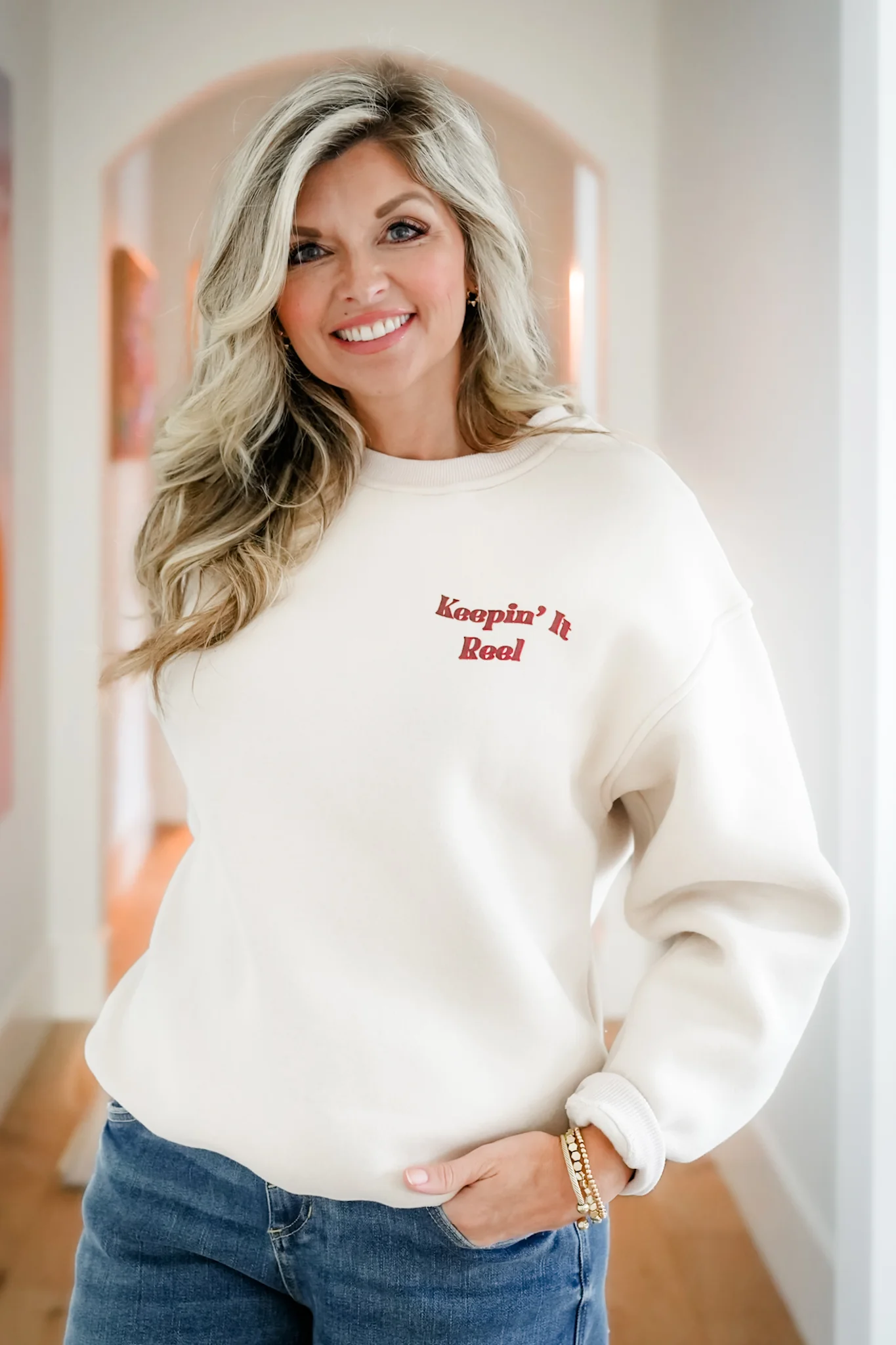 Long Sleeve "Keepin It Reel" Graphic Sweatshirt - Image 5