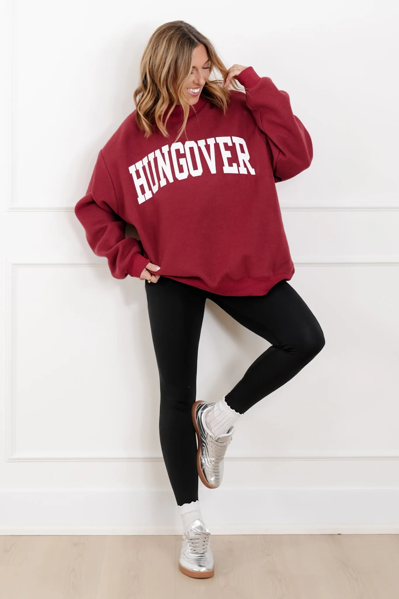 Long Sleeve Reversible "Merlot/Hungover" Graphic Sweatshirt - Image 4