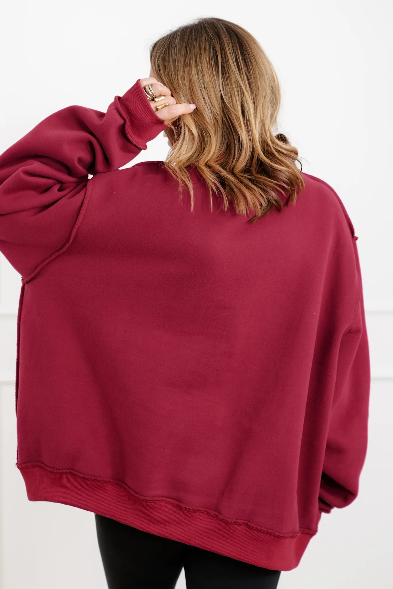 Long Sleeve Reversible "Merlot/Hungover" Graphic Sweatshirt - Image 7
