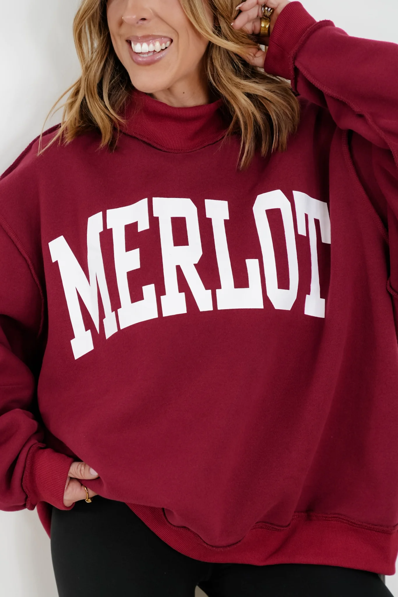 Long Sleeve Reversible "Merlot/Hungover" Graphic Sweatshirt - Image 8