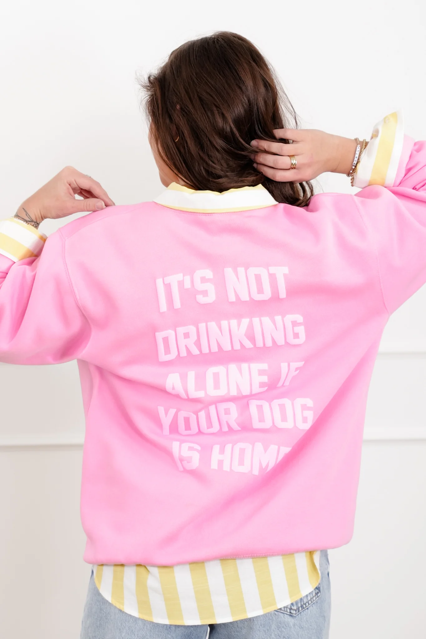 Long Sleeve "Not Drinking Alone" Graphic Sweatshirt - Image 3