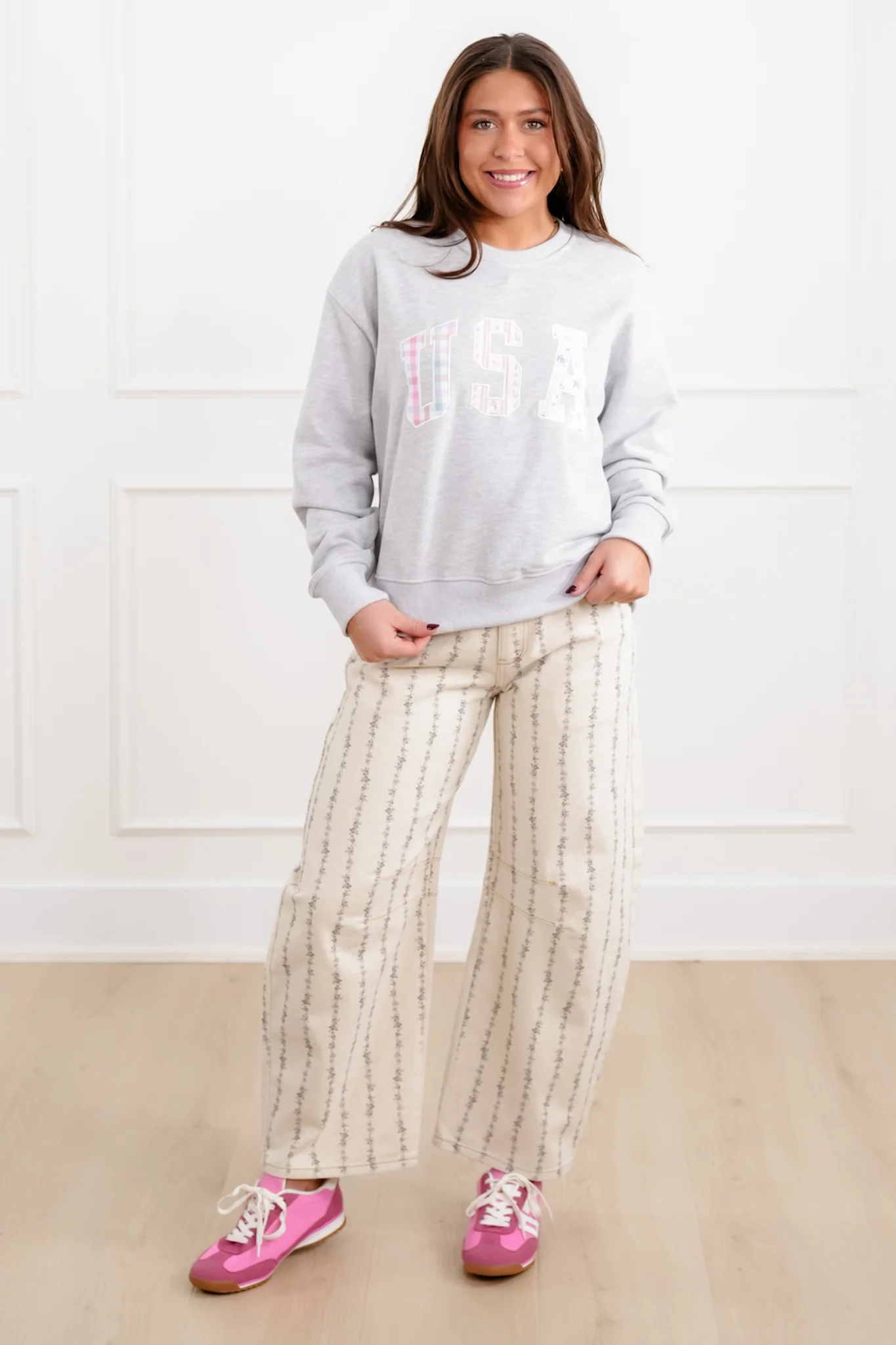 Long Sleeve Patchwork USA Pullover - Image 4