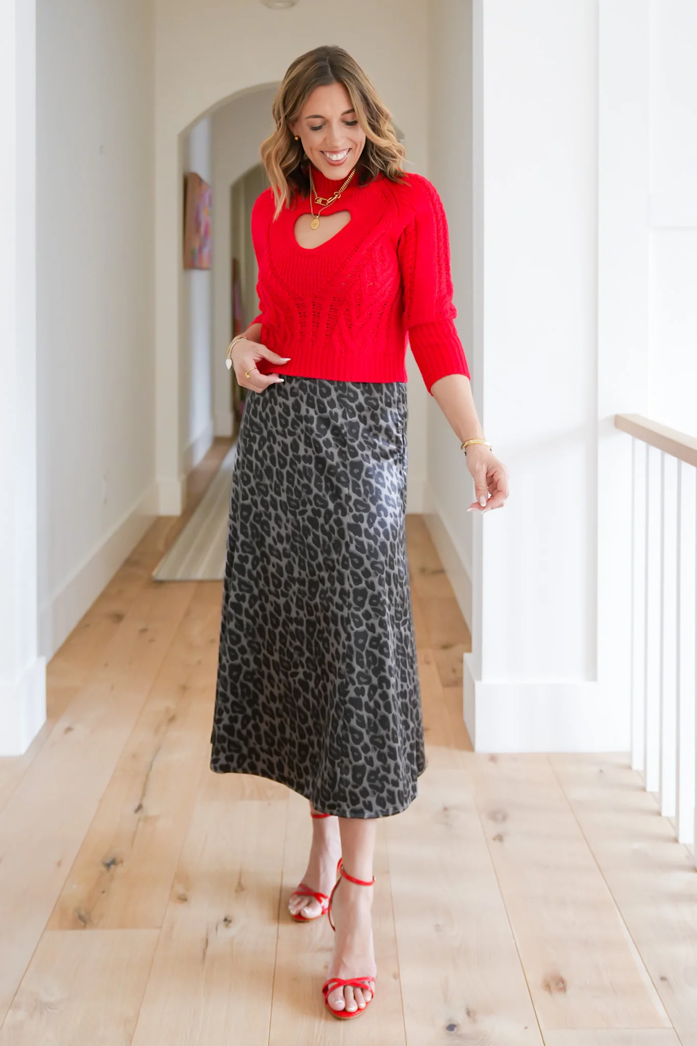 Long Sleeve Pullover Crop Sweater with Heart Cut Out Detail - Image 6