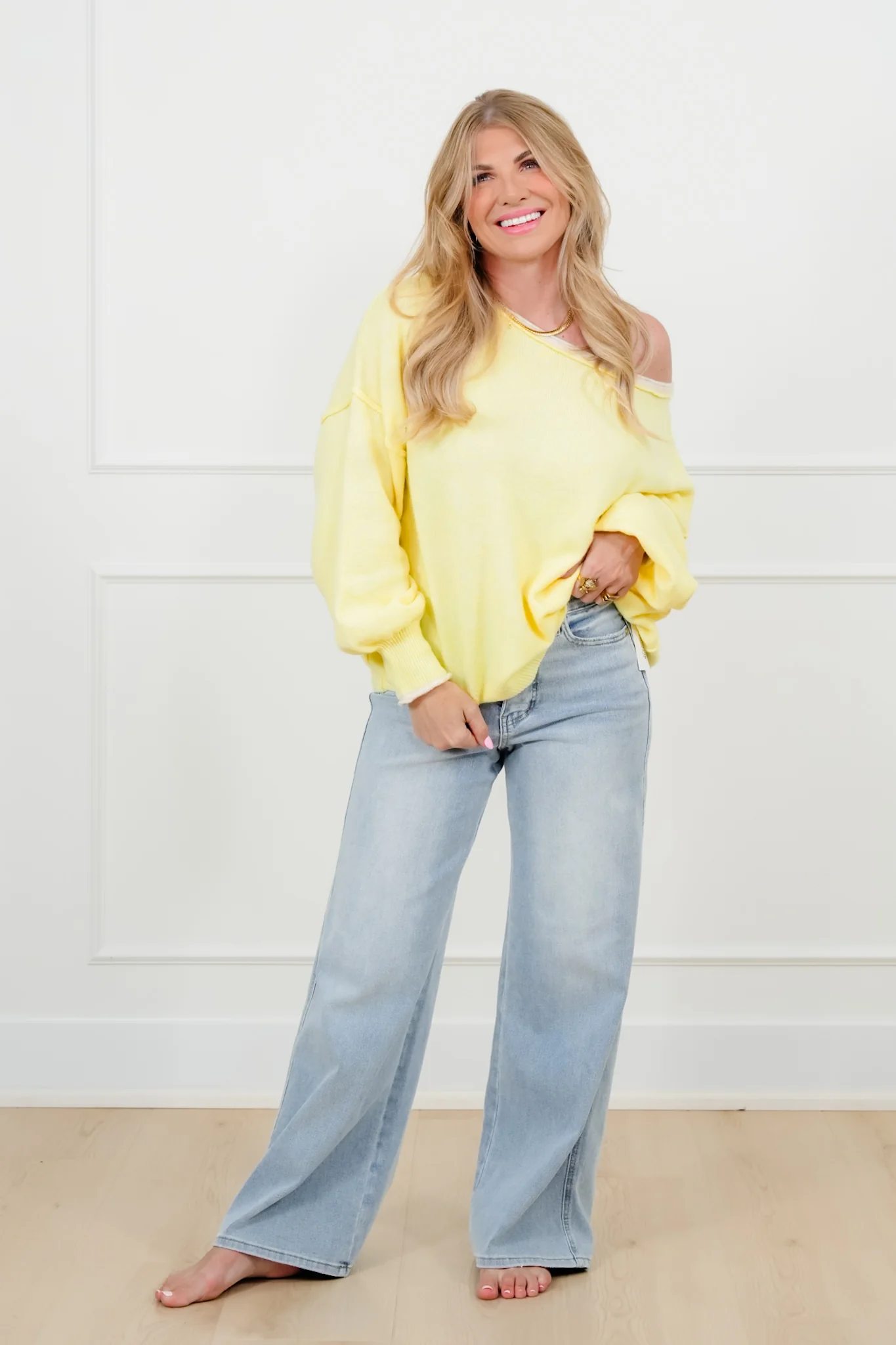 Long Sleeve Pullover Sweater with Reverse Seams - Image 10