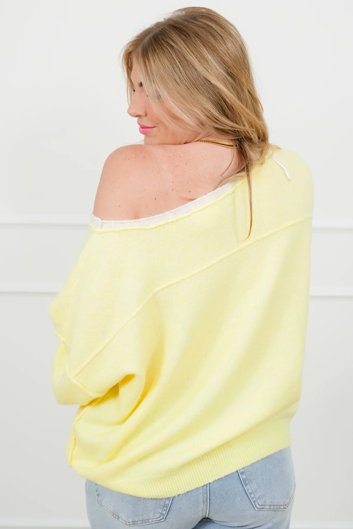 Long Sleeve Pullover Sweater with Reverse Seams - Image 7