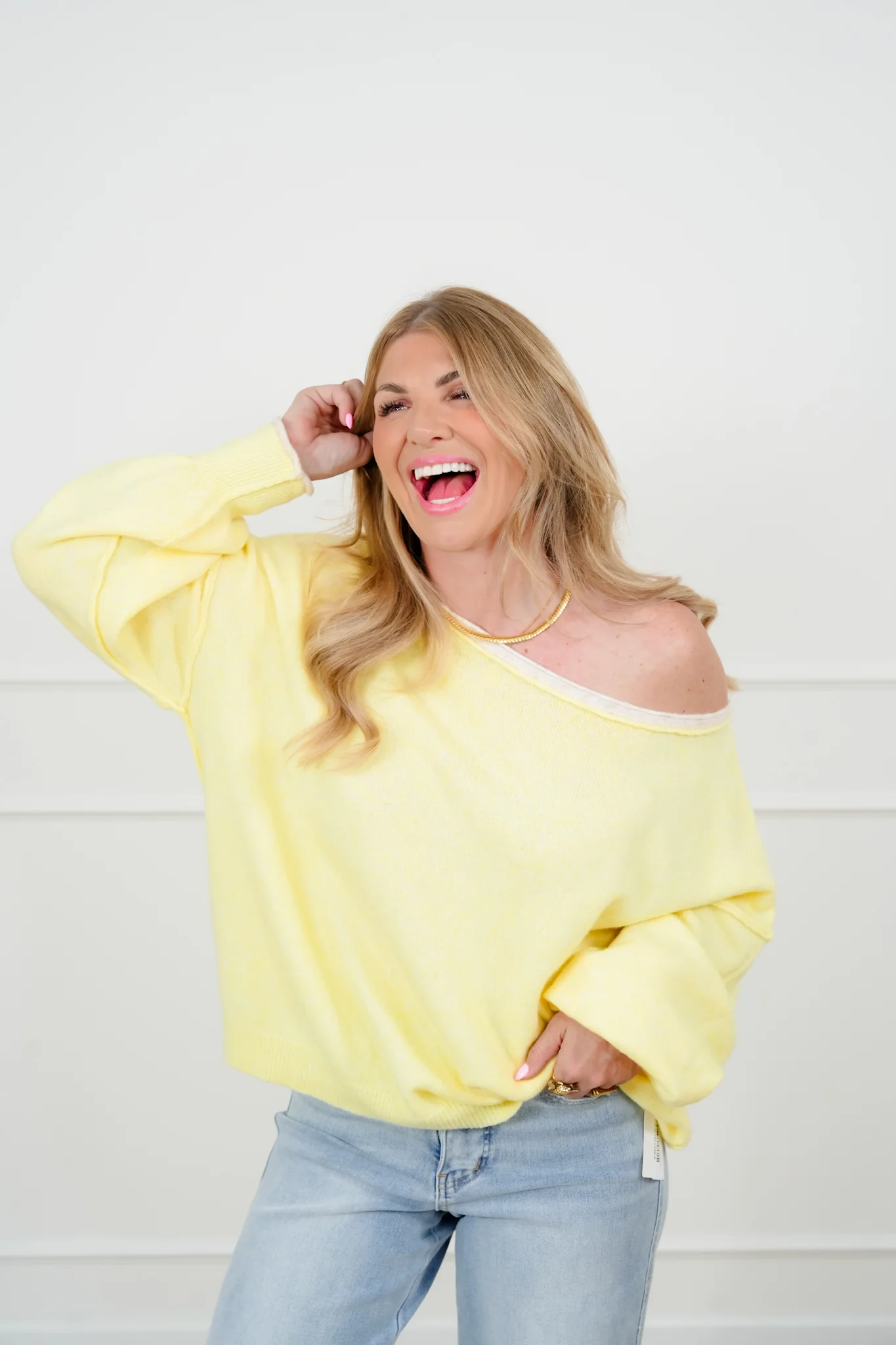 Long Sleeve Pullover Sweater with Reverse Seams - Image 8