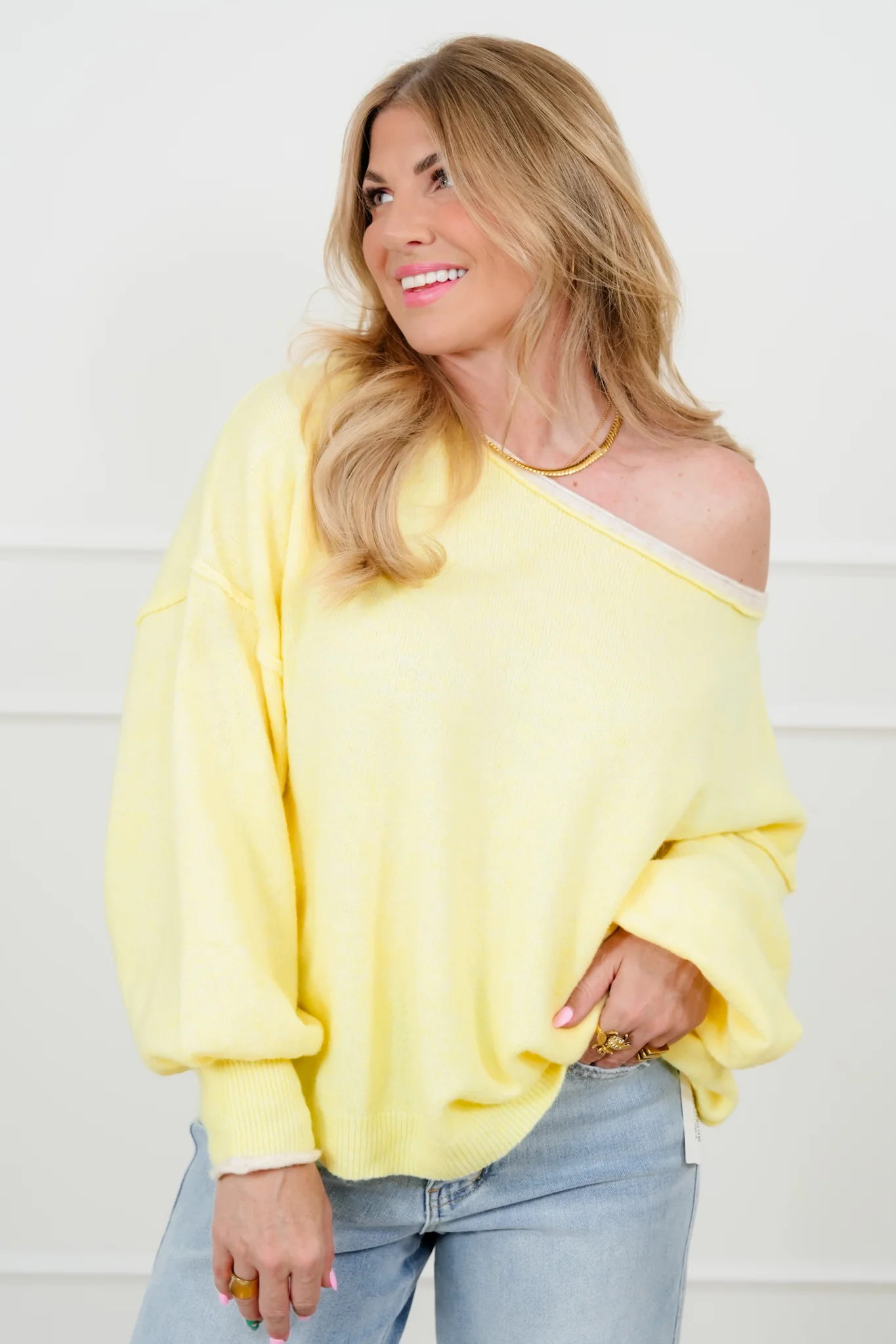 Long Sleeve Pullover Sweater with Reverse Seams - Image 9