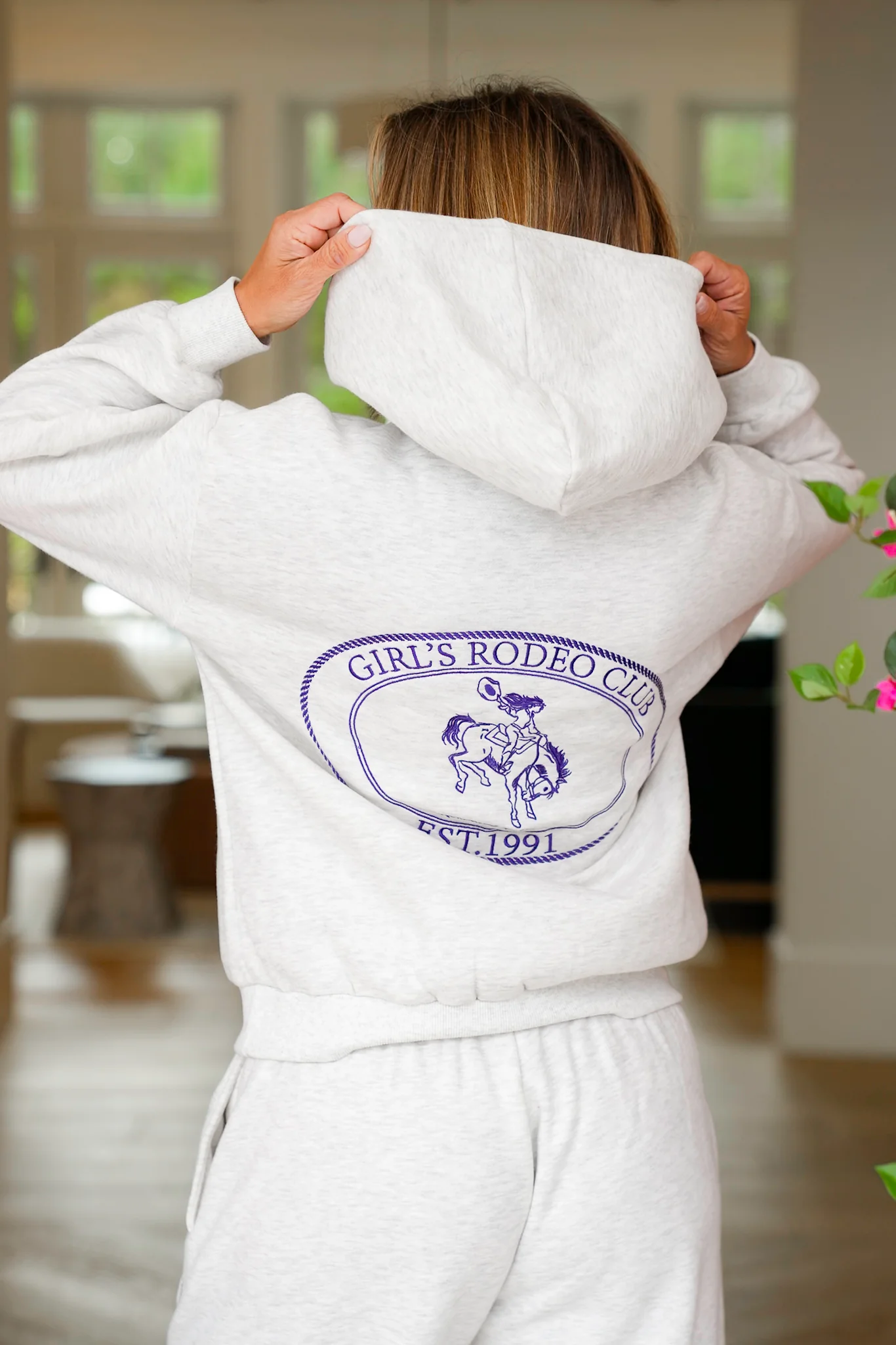 Long Sleeve Embroidered "Girl's Rodeo Club" Hoodie - Image 5