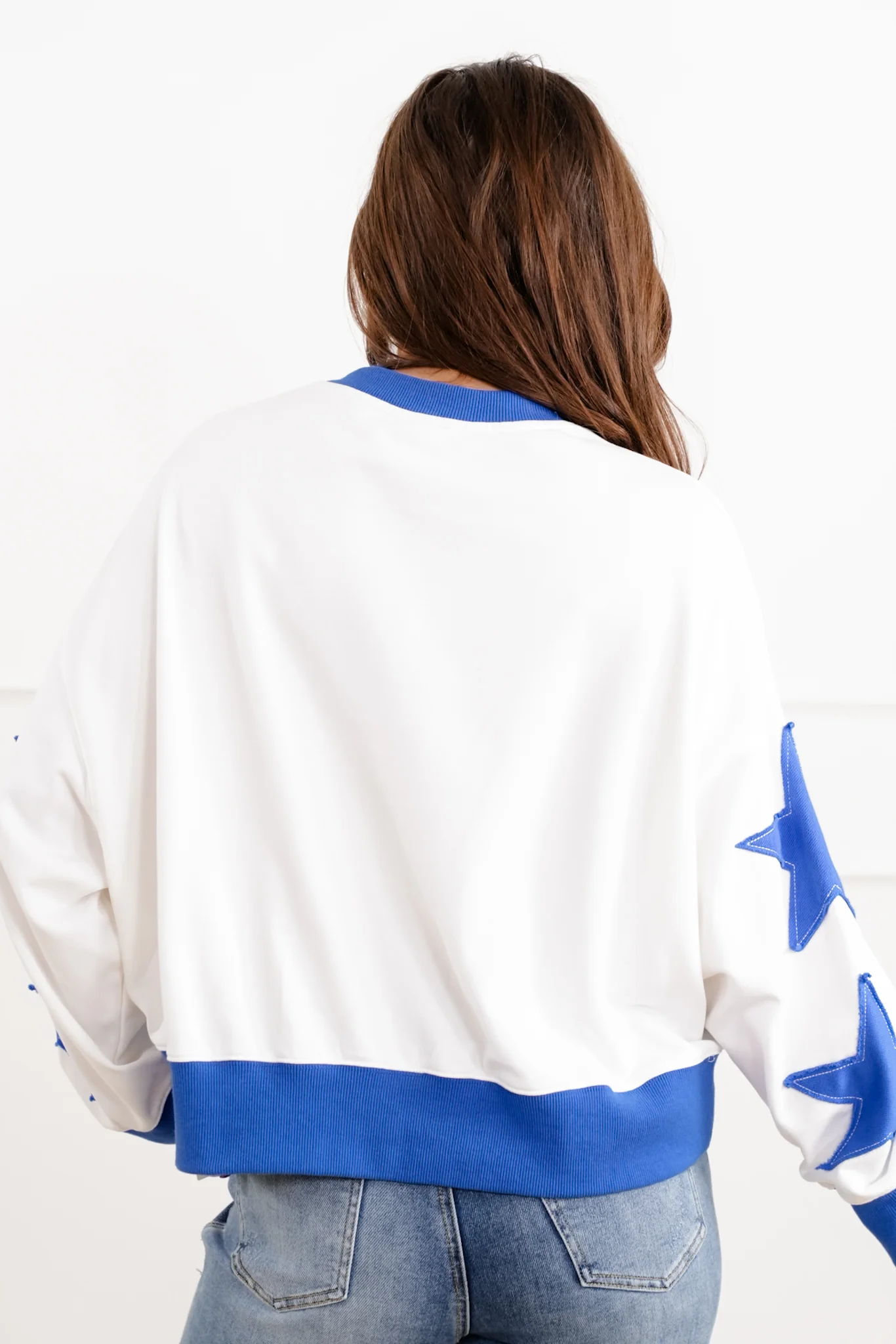 Long Sleeve Sweatshirt with Beaded "Stars And Stripes" Detail - Image 10