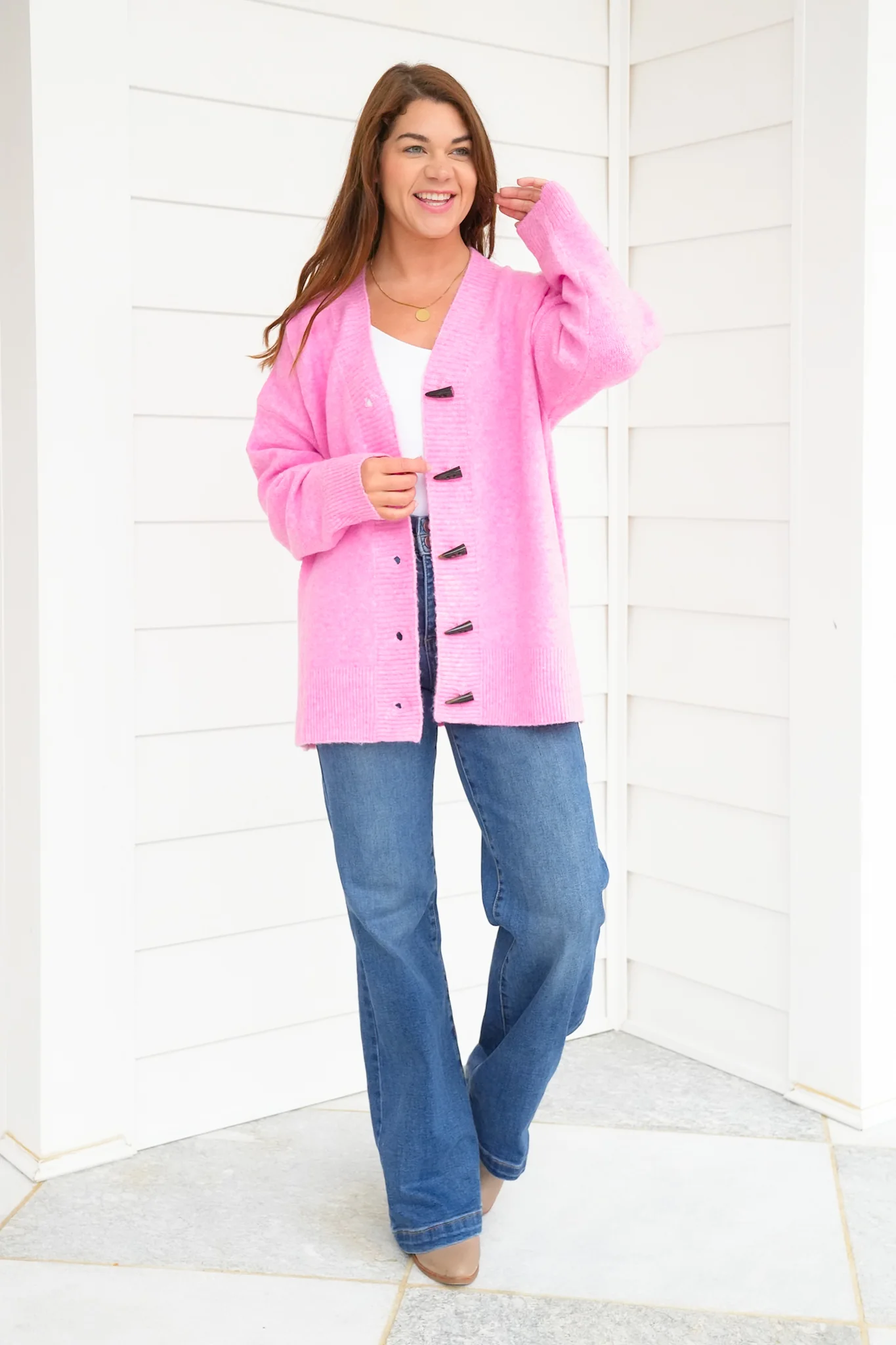 Long Sleeve Toggle Button Down Cardigan - Image 11