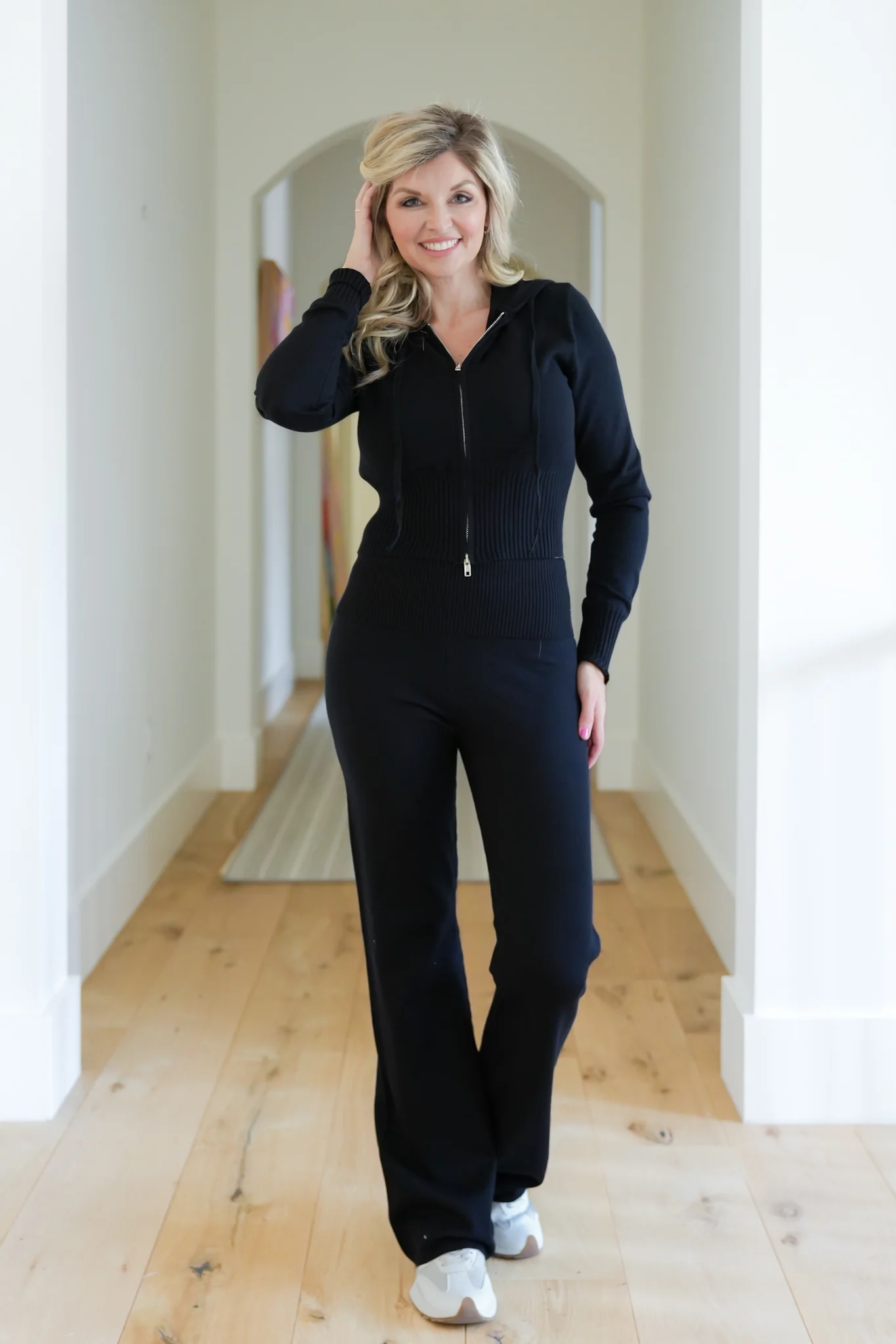 Long Sleeve Zip Up Hoodie and Pants Set - Image 4