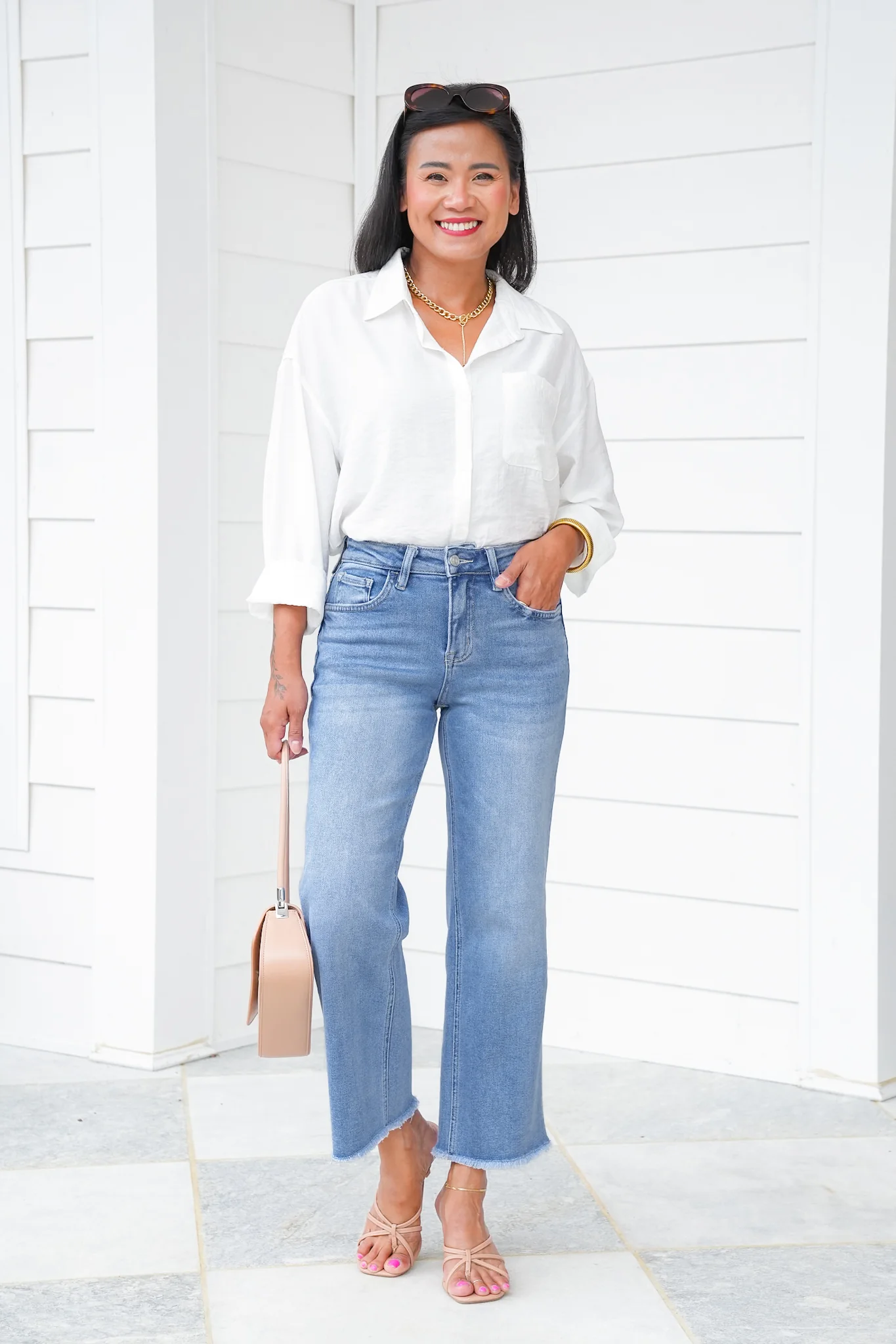 Lovervet High Rise Medium Wash Cropped Slim Wide Leg Jeans - Image 12