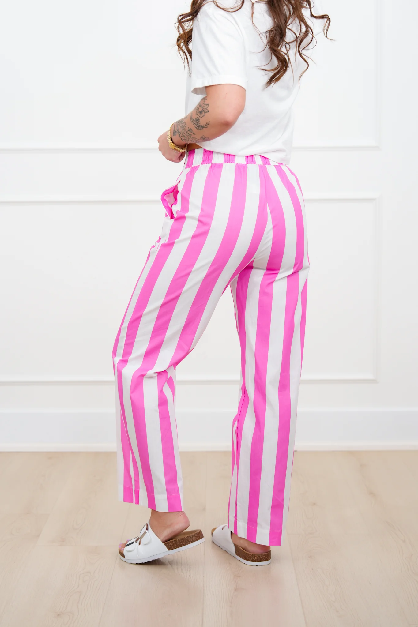 Lulu Mac Stripe Elastic Waist Pants with Side Pockets - Image 11