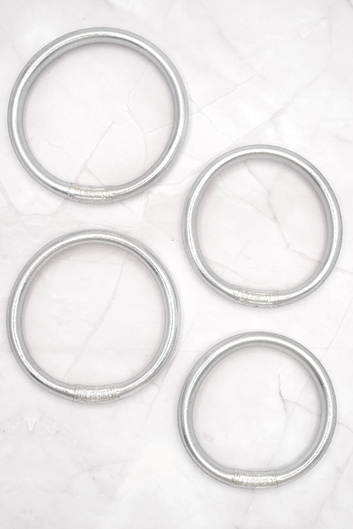 Luxe Silver Mantra Bangle Bracelets - Image 2